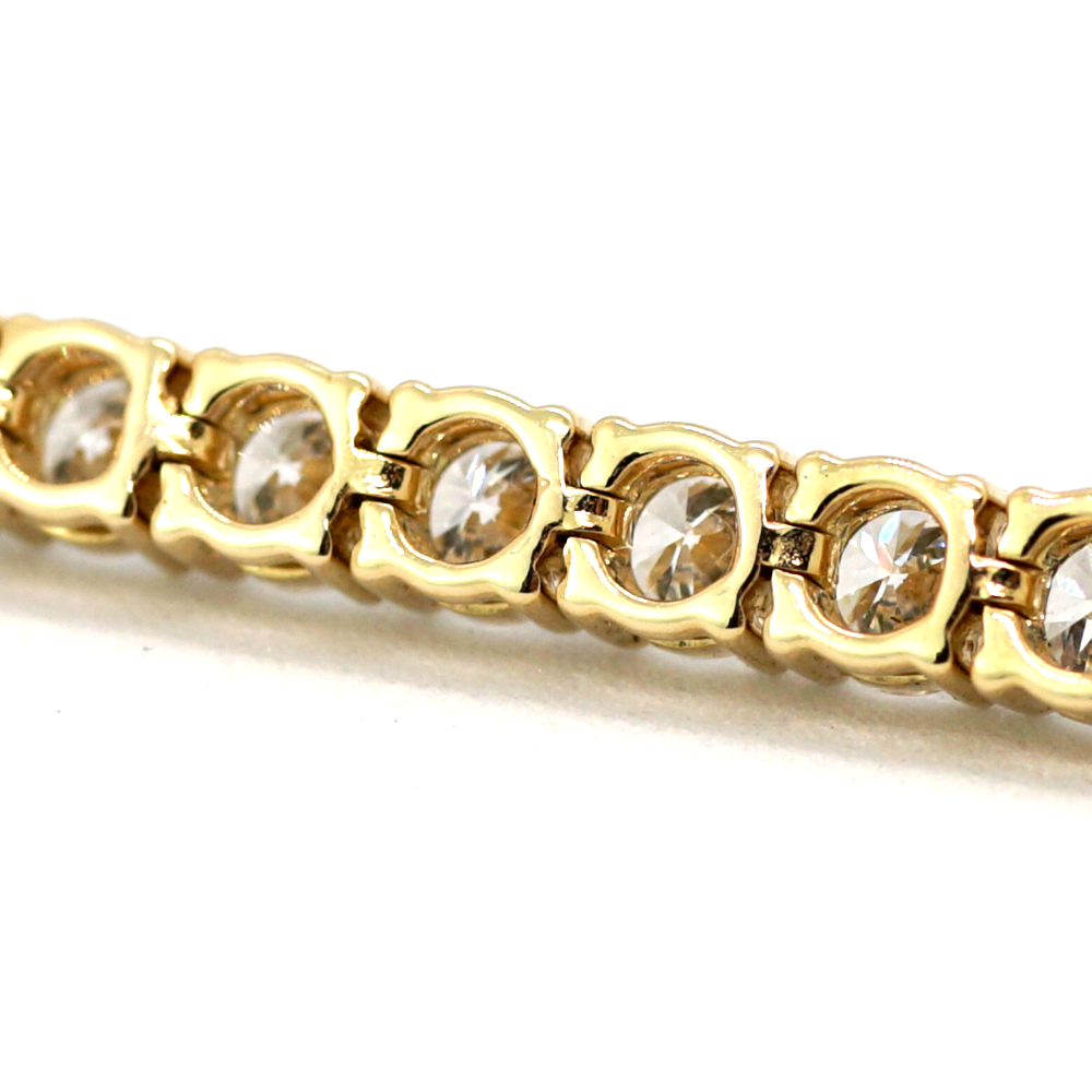 Tennis Chain Bracelet 3mm Width DIAMOND 14K Lab Grown Diamond Yellow Gold YG