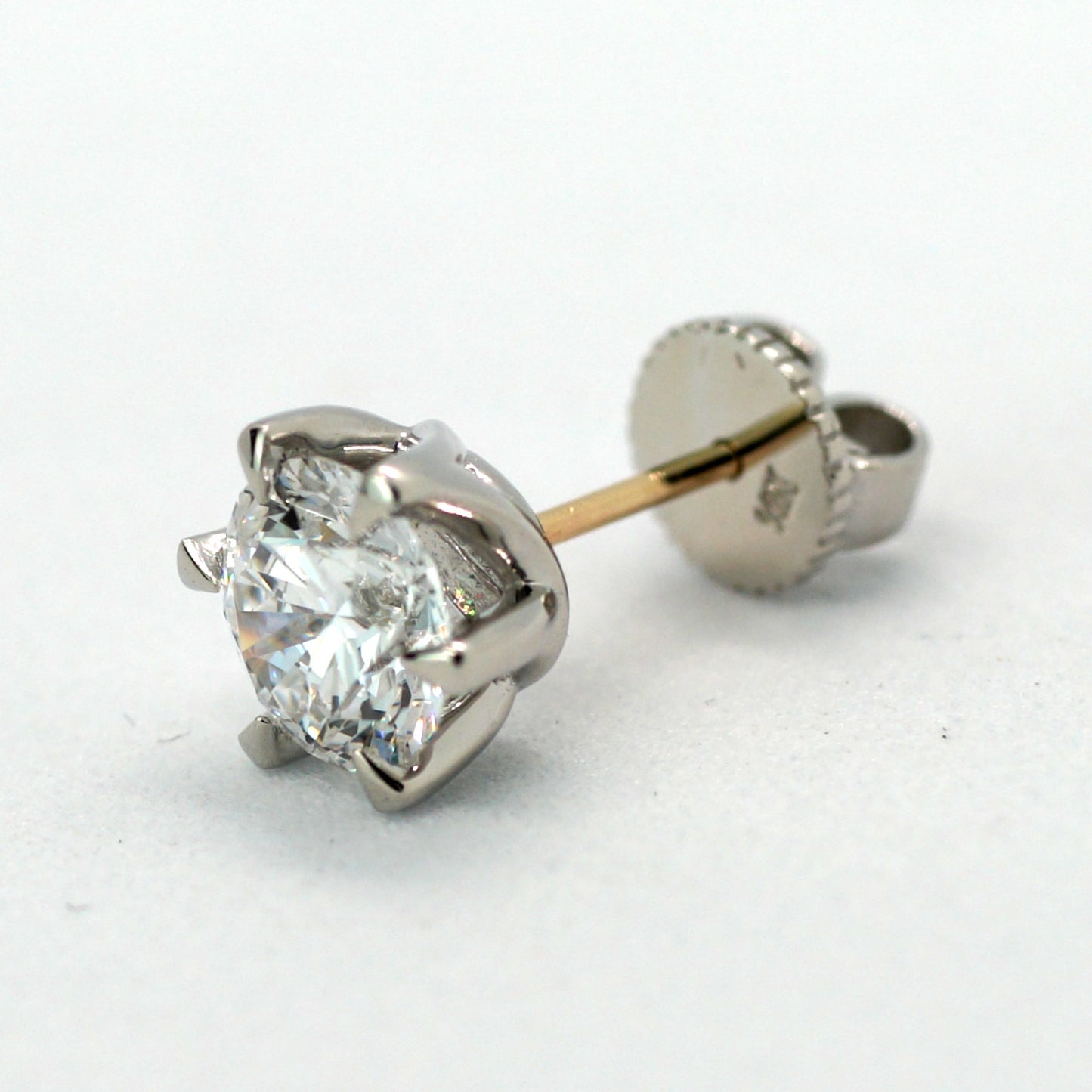 IGI Certificate of Authenticity 1ct Total 2ct 14K DIAMOND LAB Earrings Lab Grown White Gold WG