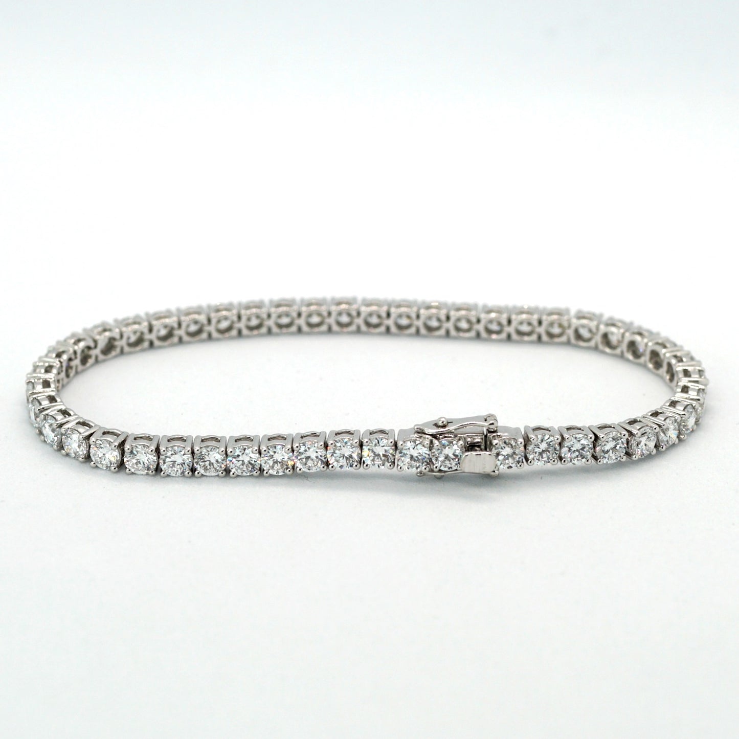 Tennis Chain Bracelet 3.6mm Width 14K DIAMOND Lab Grown White Gold WG
