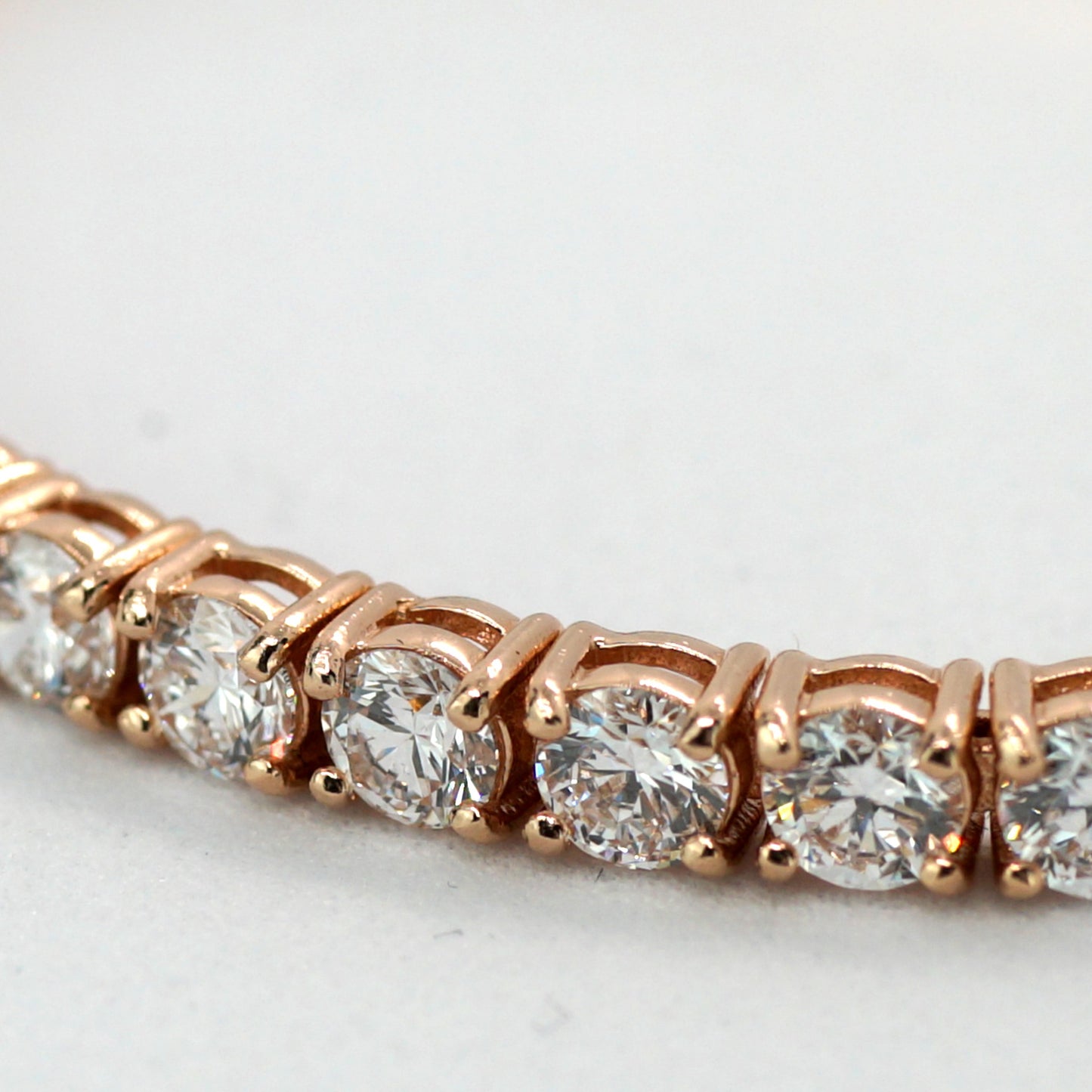 Tennis Chain Bracelet 3.9mm Width 14K DIAMOND Lab Grown Rose Gold RG