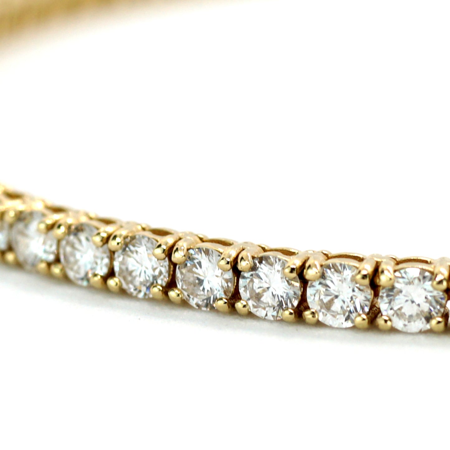 Tennis Chain Necklace 3mm Width 14K DIAMOND Lab Grown Yellow Gold YG