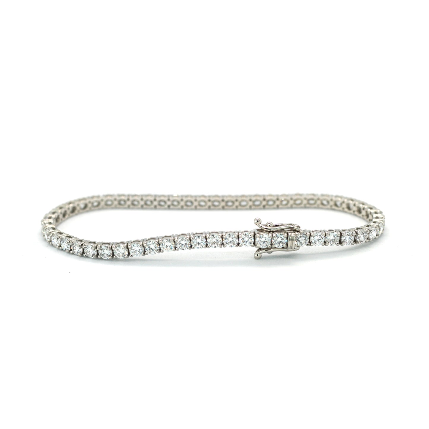 Tennis chain Bracelet 3mm width 14K DIAMOND Lab Grown White gold WG