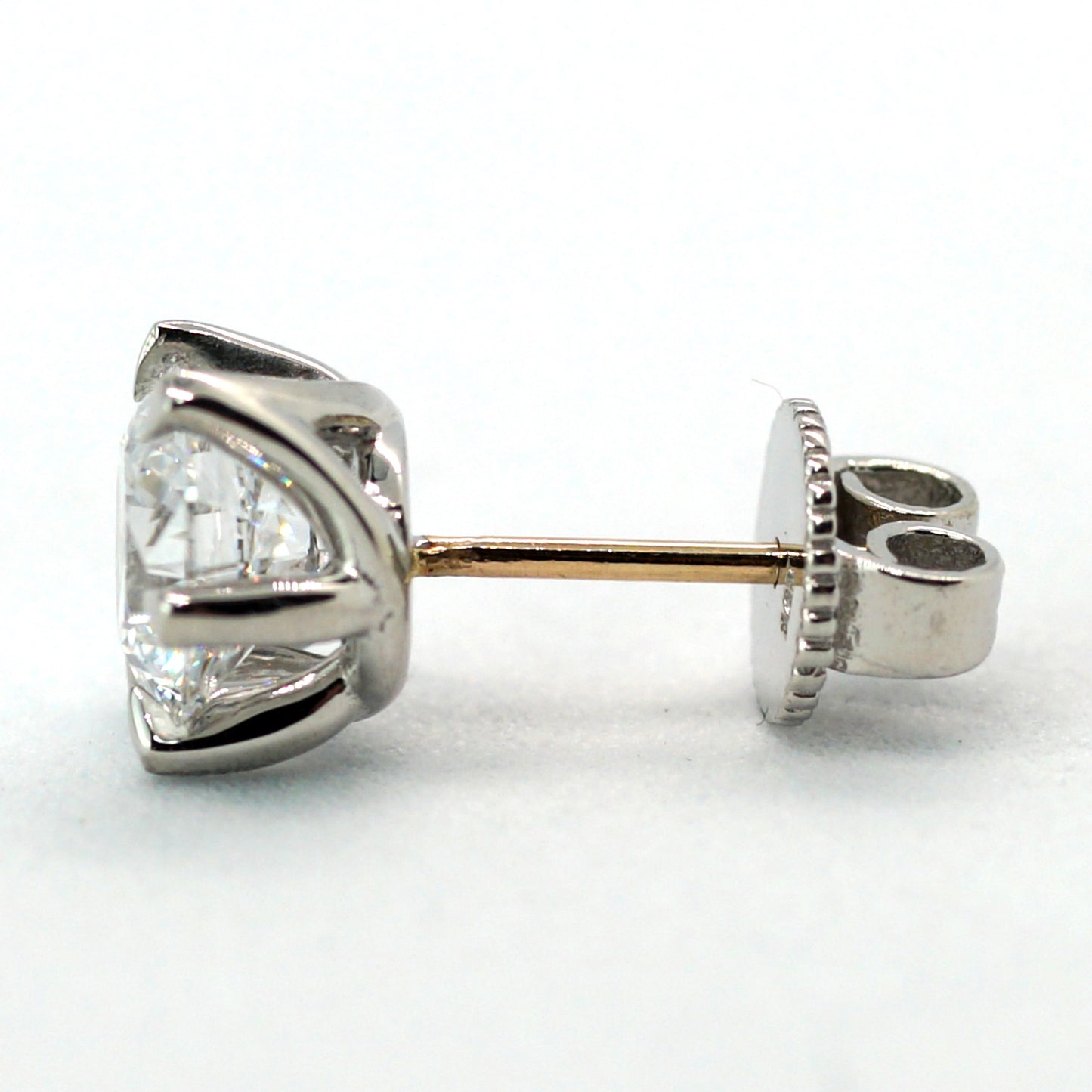 IGI Certificate of Authenticity 1ct Total 2ct 14K DIAMOND LAB Earrings Lab Grown White Gold WG