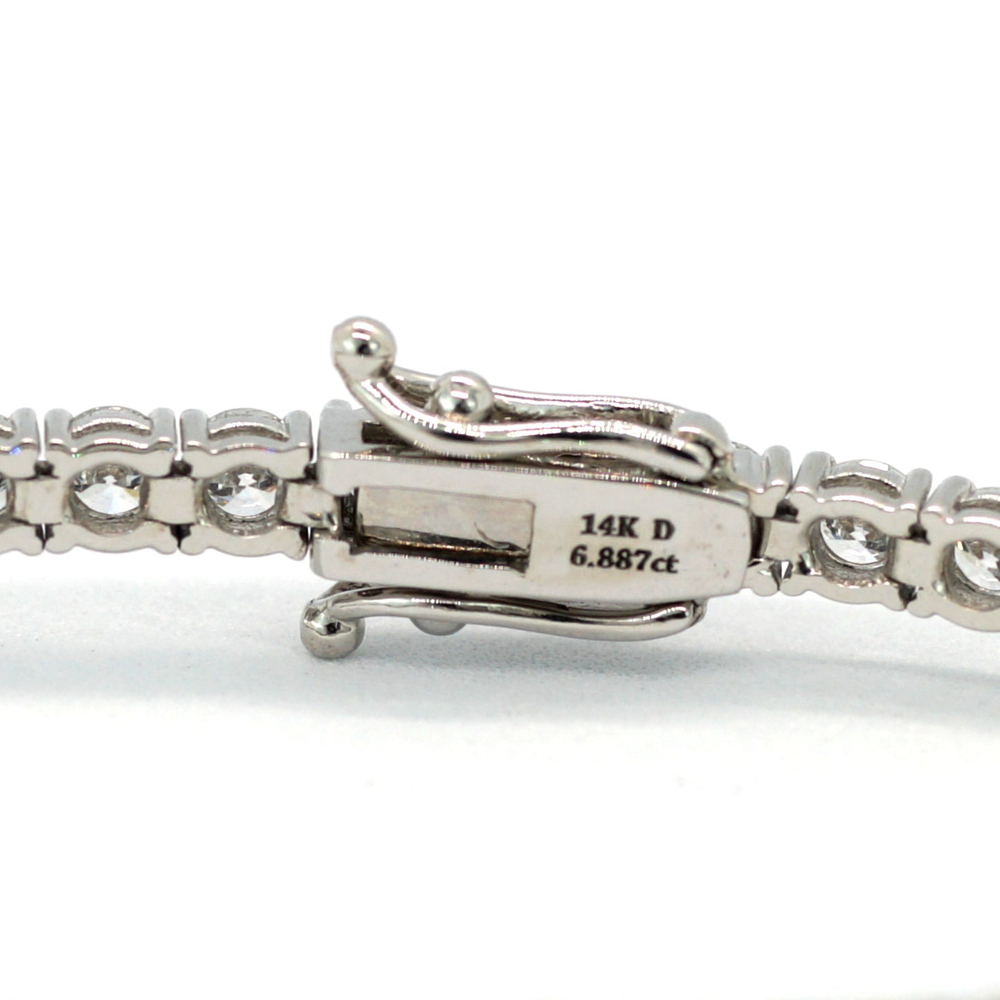 Tennis chain Bracelet 3mm width 14K DIAMOND Lab Grown White gold WG
