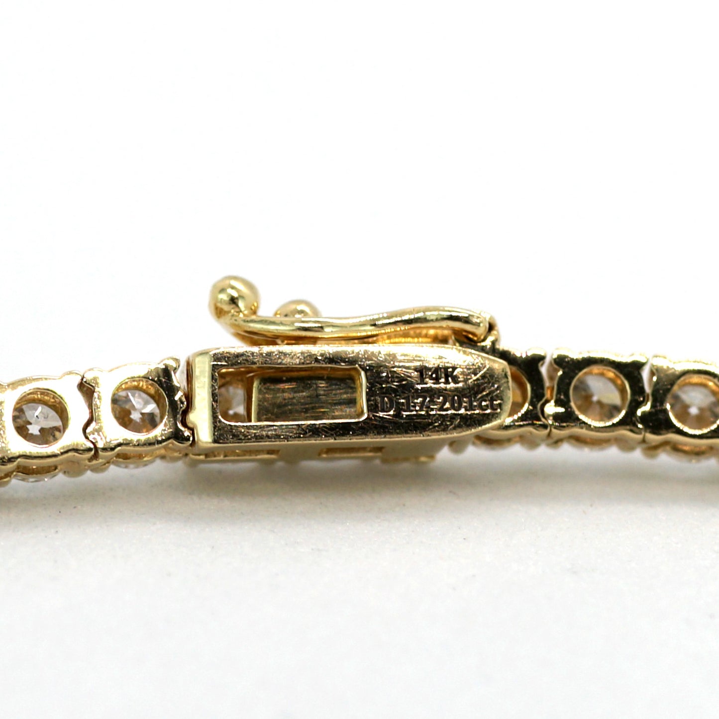 Tennis Chain Necklace 3mm Width 14K DIAMOND Lab Grown Yellow Gold YG