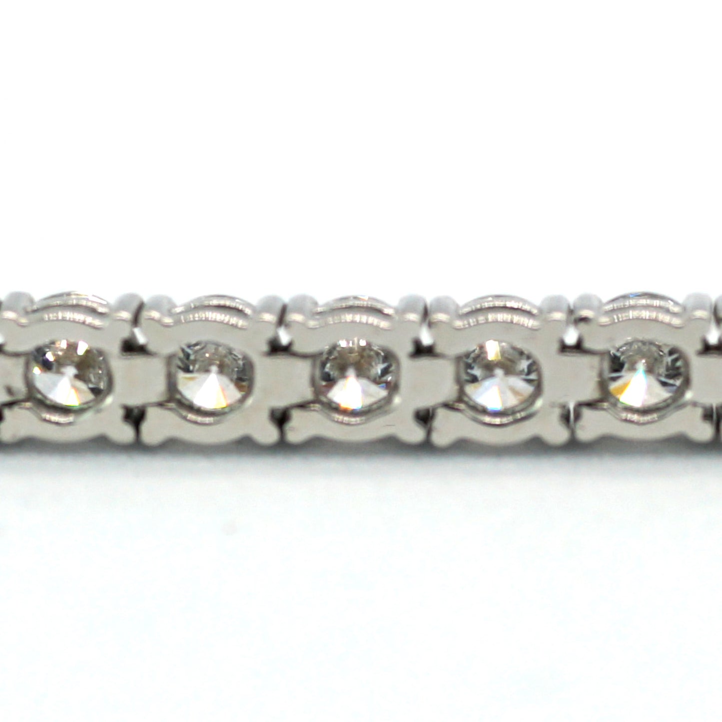 Tennis chain Bracelet 3mm width 14K DIAMOND Lab Grown White gold WG