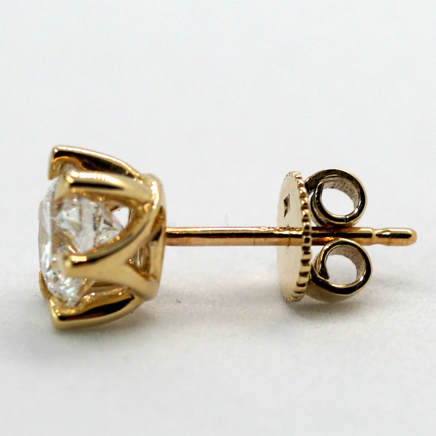 IGI Certificate of Authenticity 1ct Total 2ct 14K DIAMOND LAB Earrings Lab Grown Yellow Gold YG