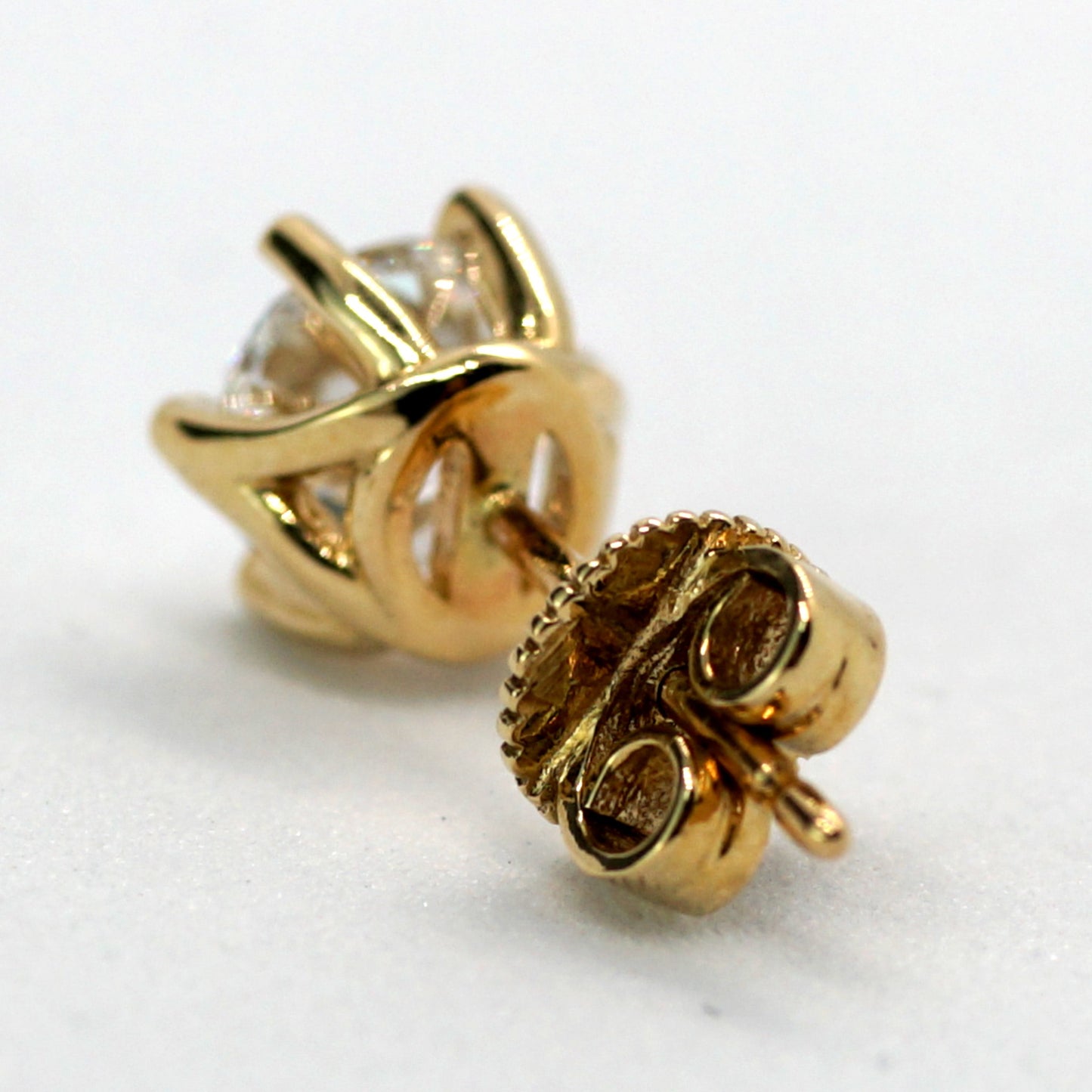 IGI Certificate of Authenticity 1ct Total 2ct 14K DIAMOND LAB Earrings Lab Grown Yellow Gold YG