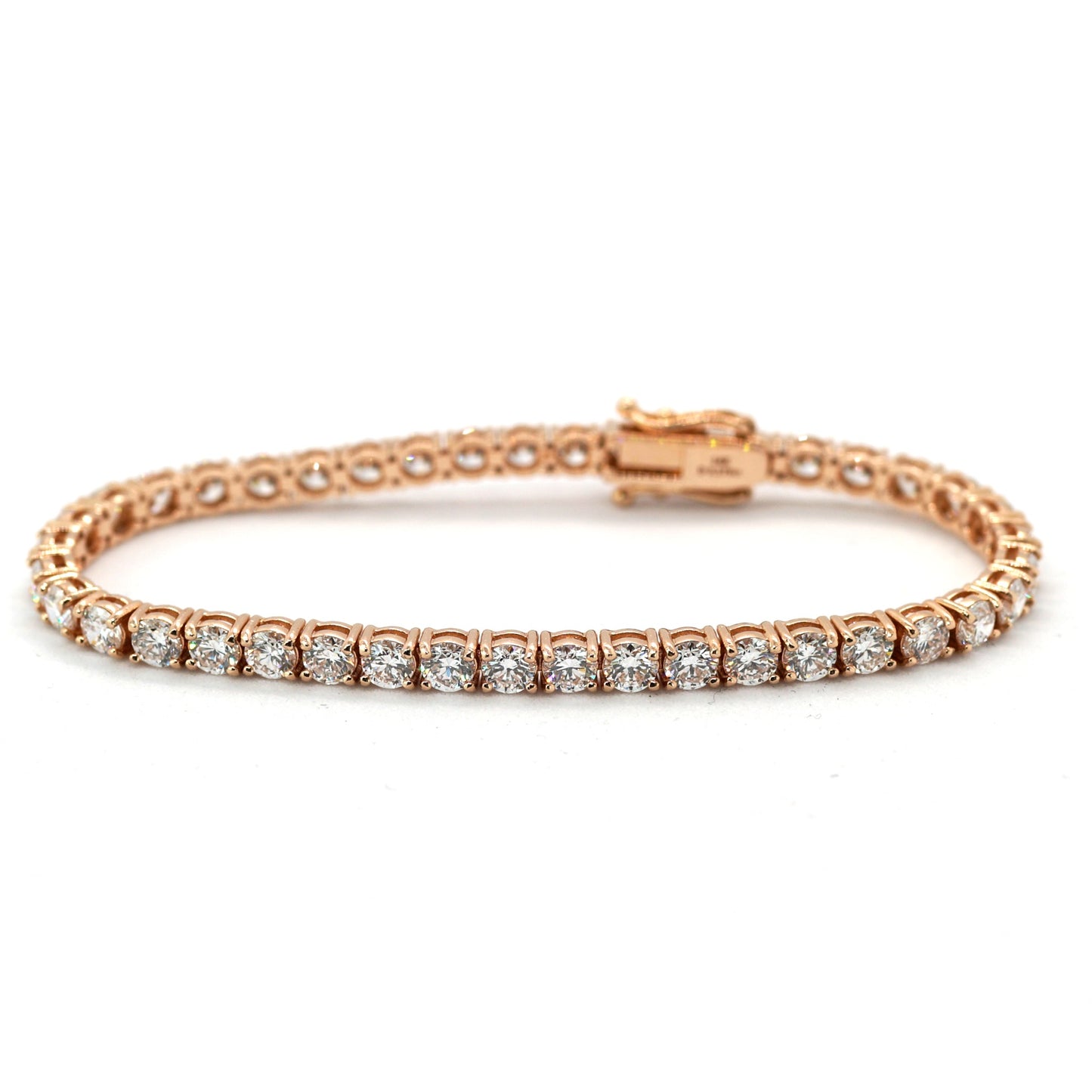 Tennis Chain Bracelet 3.9mm Width 14K DIAMOND Lab Grown Rose Gold RG