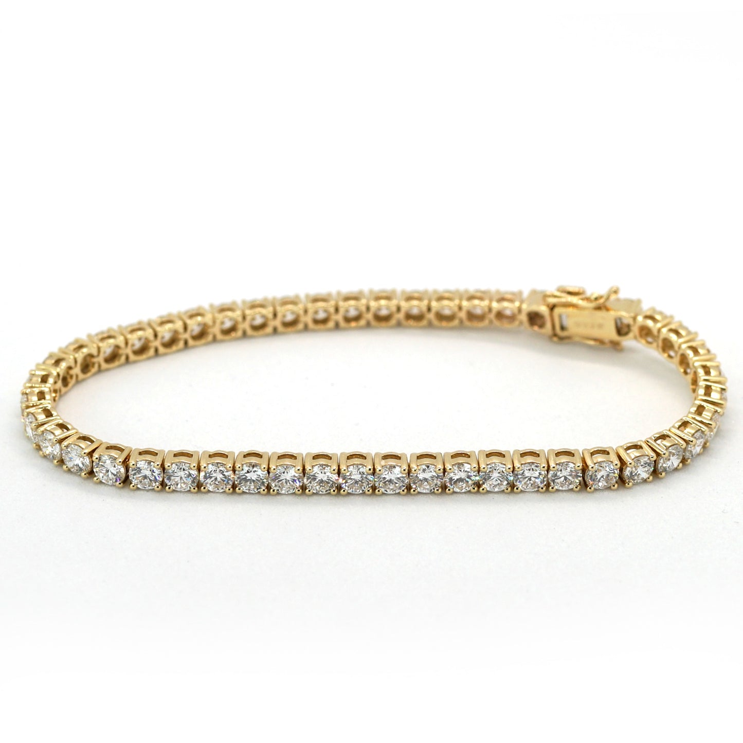 Tennis Chain Bracelet 3.6mm Width 14K DIAMOND Lab Grown White Gold WG