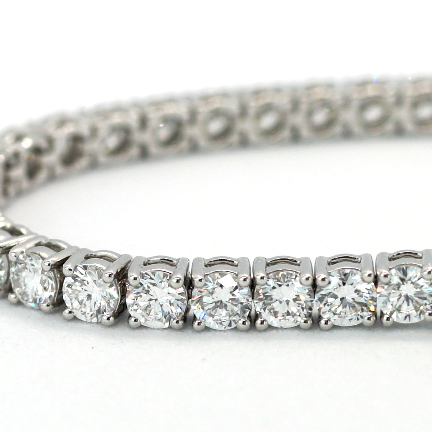 Tennis Chain Bracelet 3.6mm Width 14K DIAMOND Lab Grown White Gold WG
