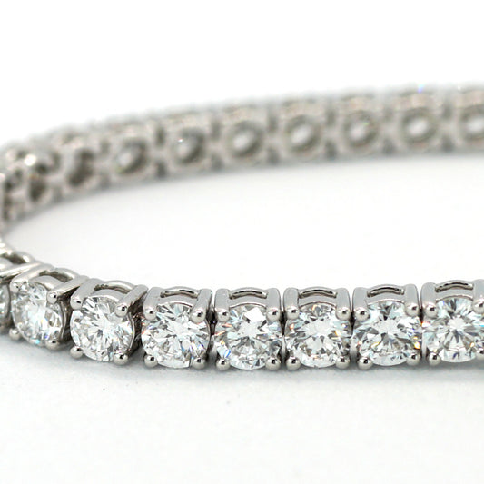 Tennis Chain Bracelet 3.6mm Width 14K DIAMOND Lab Grown White Gold WG