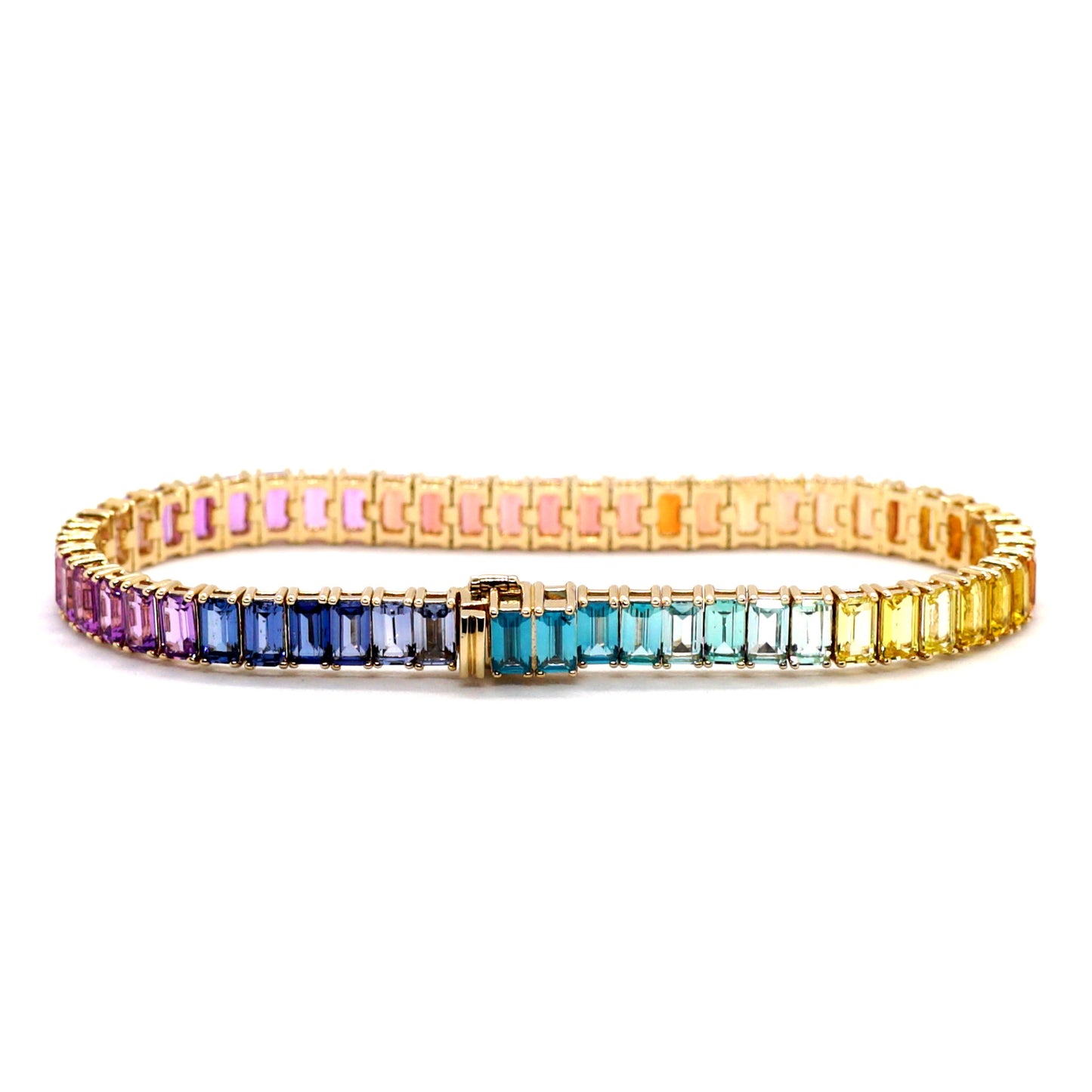 Lab Sapphire RIBW 5*3MM 14K bracelet vertical ラボ サファイア