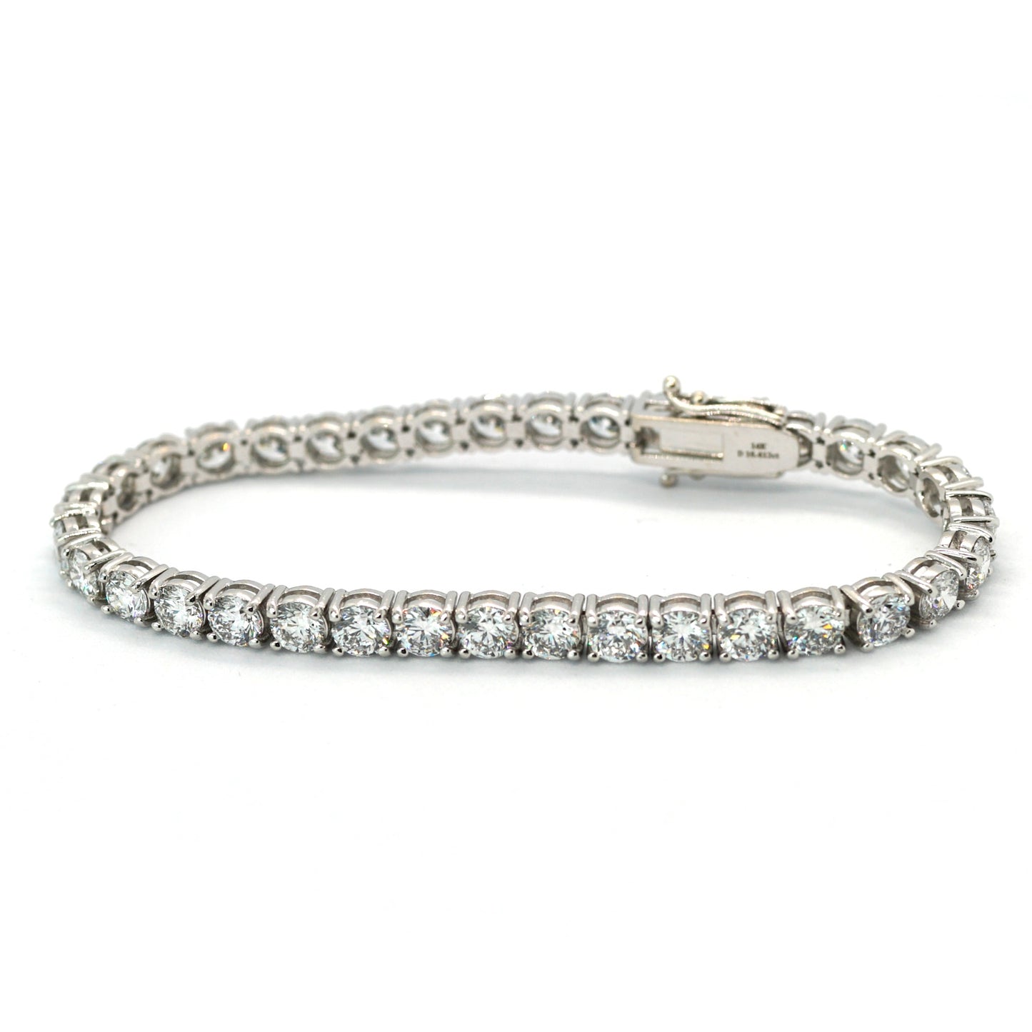 Tennis Chain Bracelet 4.9mm Width 14K DIAMOND Lab Grown White Gold WG