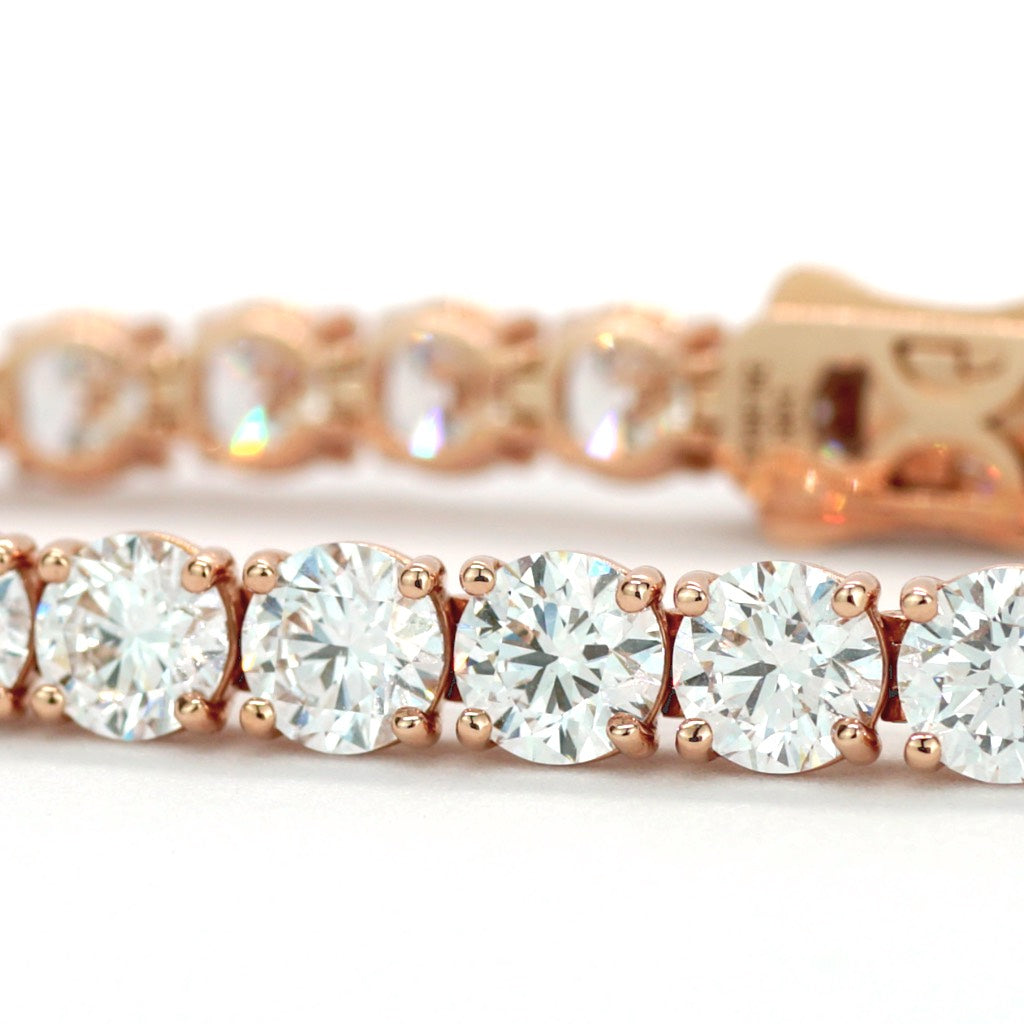 Tennis Chain Bracelet 1ct 6.5mm Width 14K DIAMOND Lab Grown Rose Gold RG