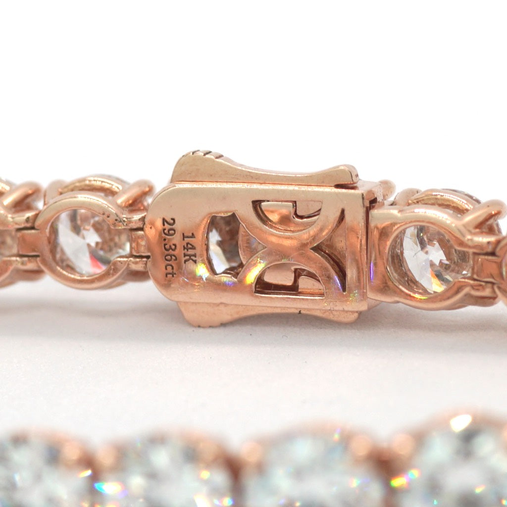 Tennis Chain Bracelet 1ct 6.5mm Width 14K DIAMOND Lab Grown Rose Gold RG