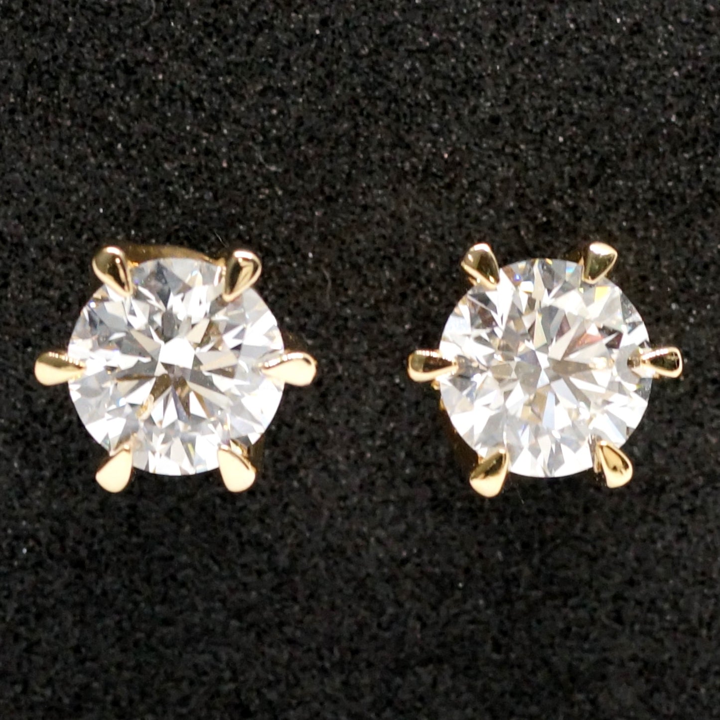 IGI Certificate of Authenticity 1ct Total 2ct 14K DIAMOND LAB Earrings Lab Grown Yellow Gold YG