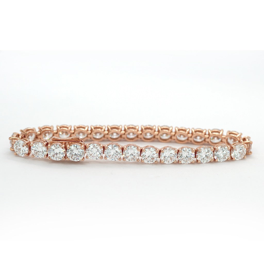 Tennis Chain Bracelet 1ct 6.5mm Width 14K DIAMOND Lab Grown Rose Gold RG