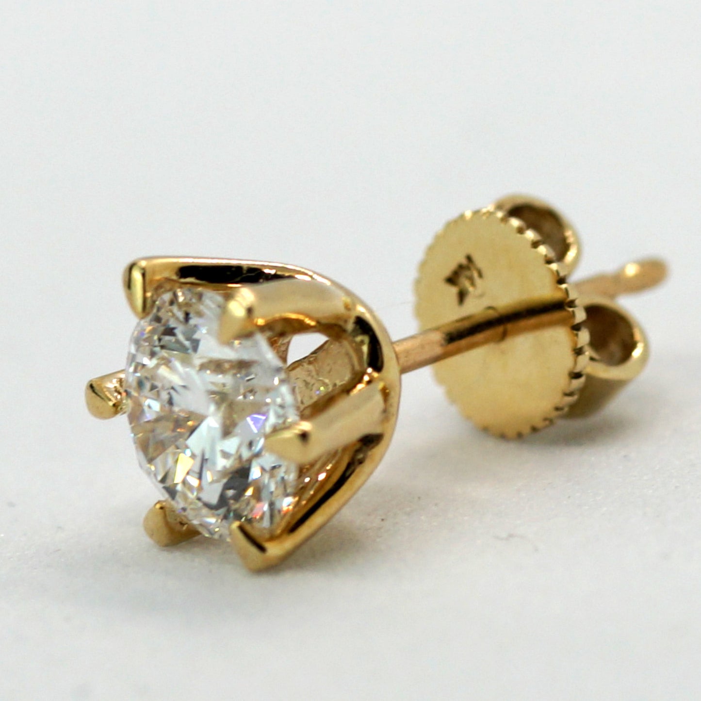 IGI Certificate of Authenticity 1ct Total 2ct 14K DIAMOND LAB Earrings Lab Grown Yellow Gold YG