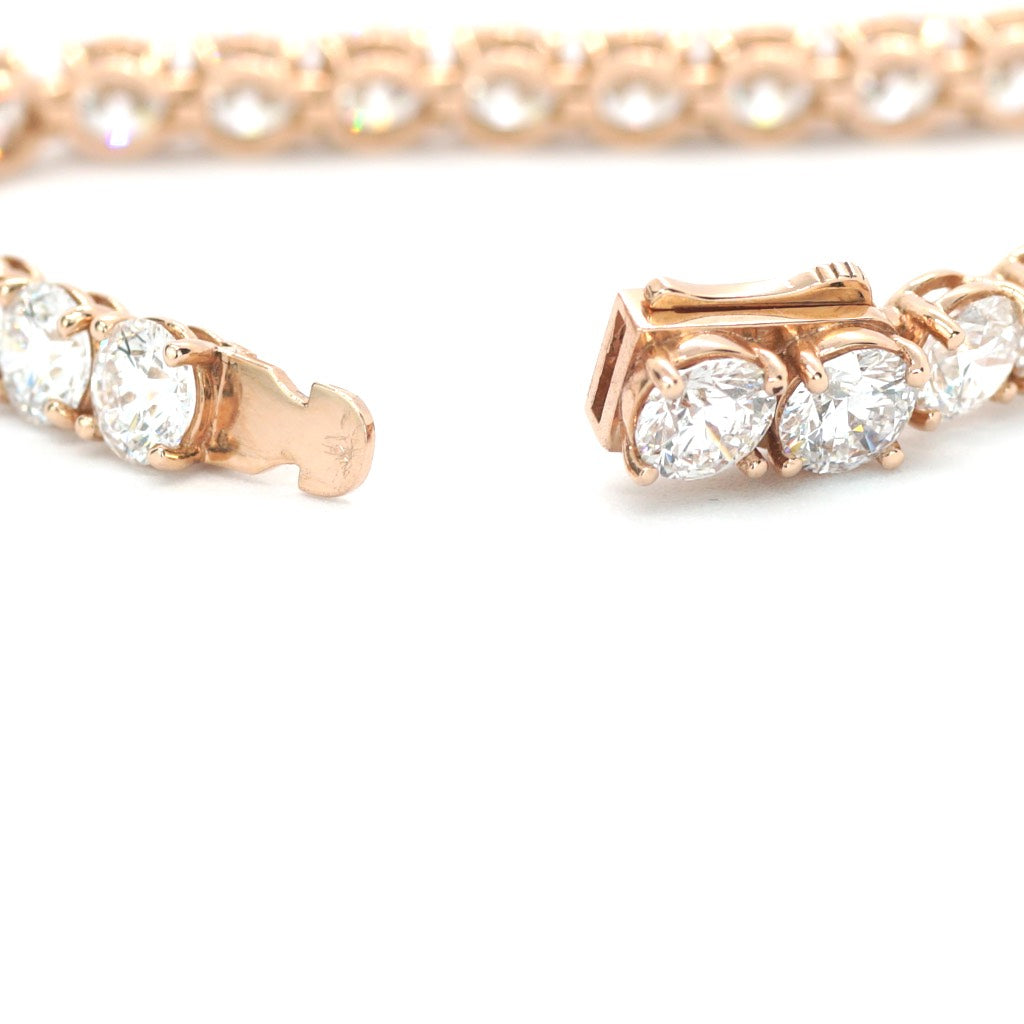 Tennis Chain Bracelet 1ct 6.5mm Width 14K DIAMOND Lab Grown Rose Gold RG