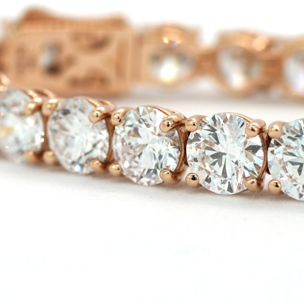 Tennis Chain Bracelet 1ct 6.5mm Width 14K DIAMOND Lab Grown Rose Gold RG