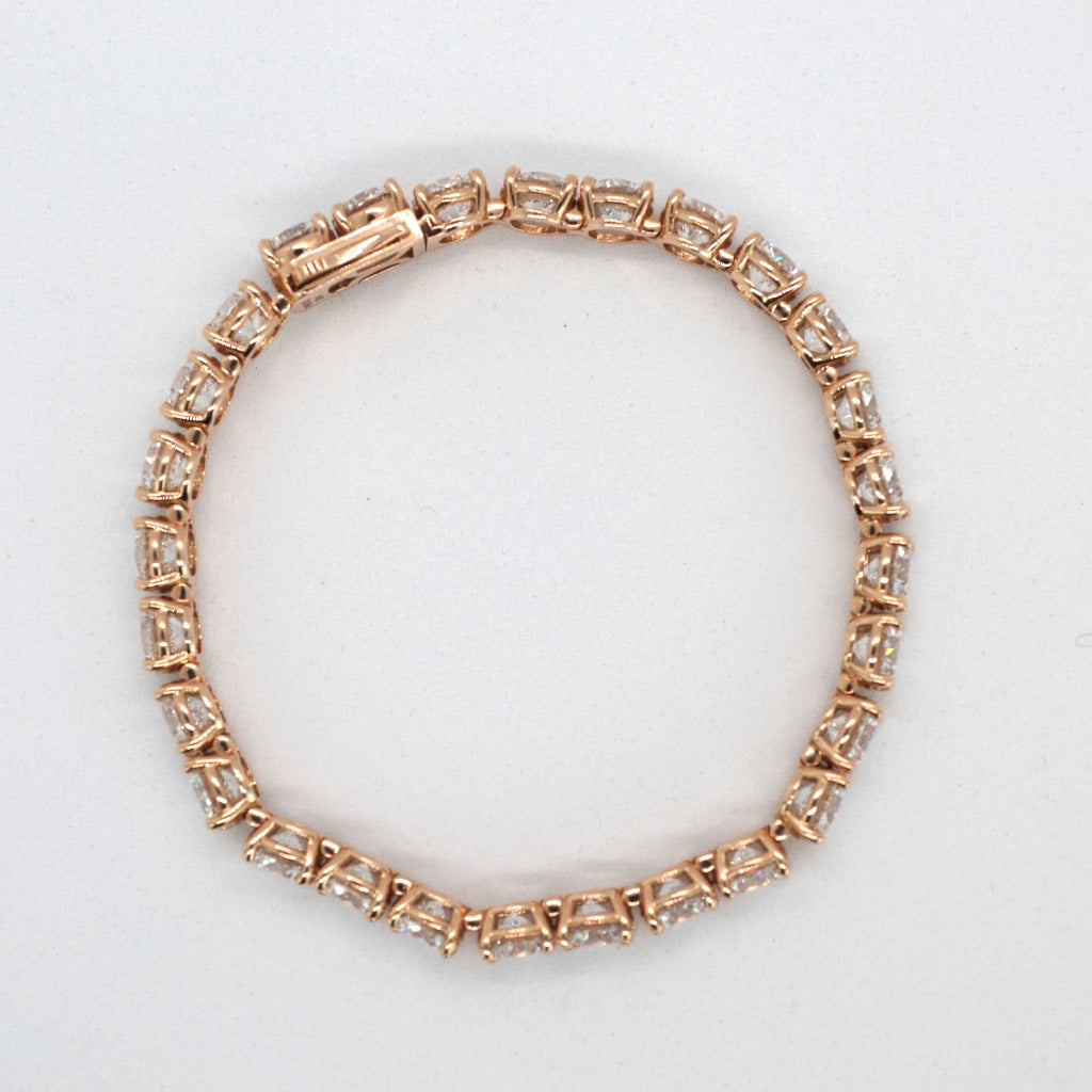 Tennis Chain Bracelet 1ct 6.5mm Width 14K DIAMOND Lab Grown Rose Gold RG