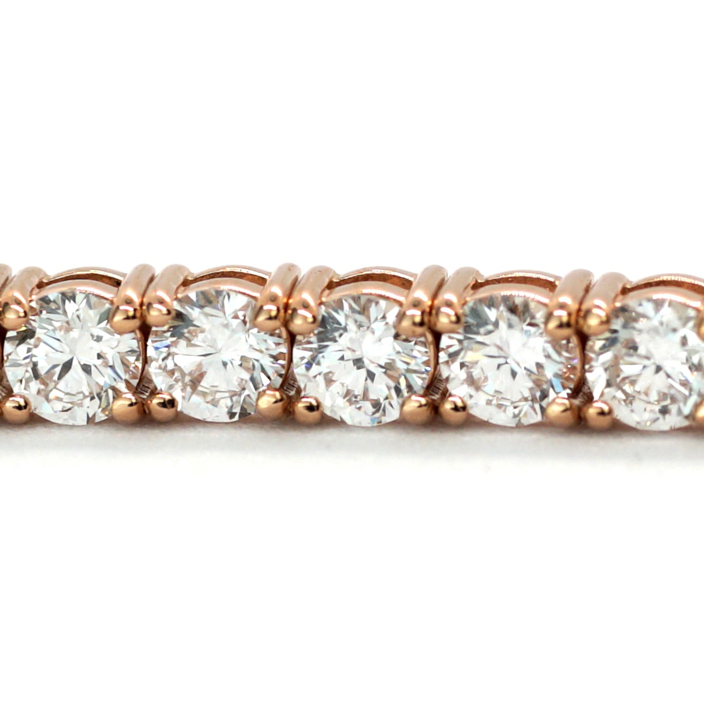 Tennis Chain Bracelet 3mm Width 14K DIAMOND Lab Grown Rose Gold RG
