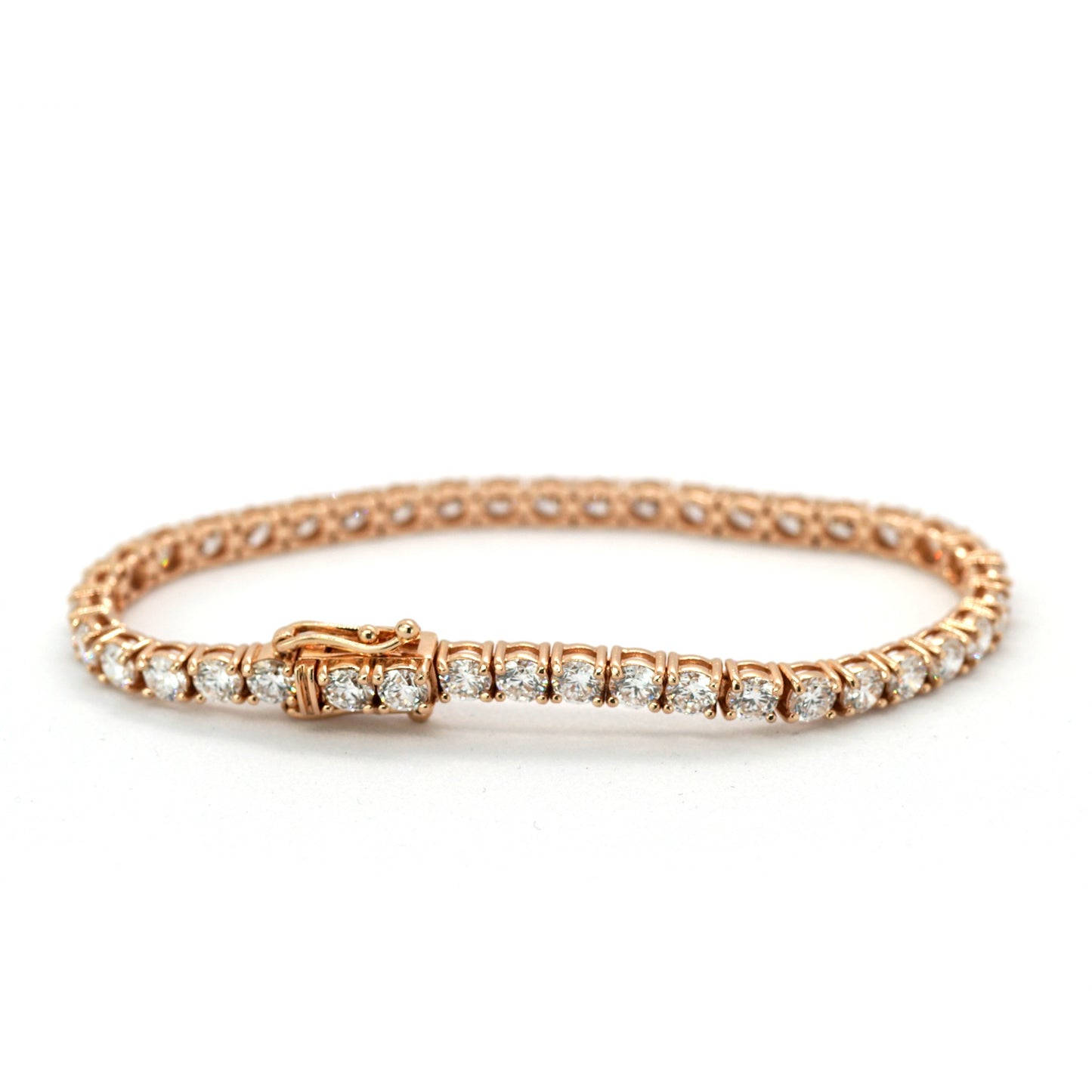 Tennis Chain Bracelet 3.9mm Width 14K DIAMOND Lab Grown Rose Gold RG