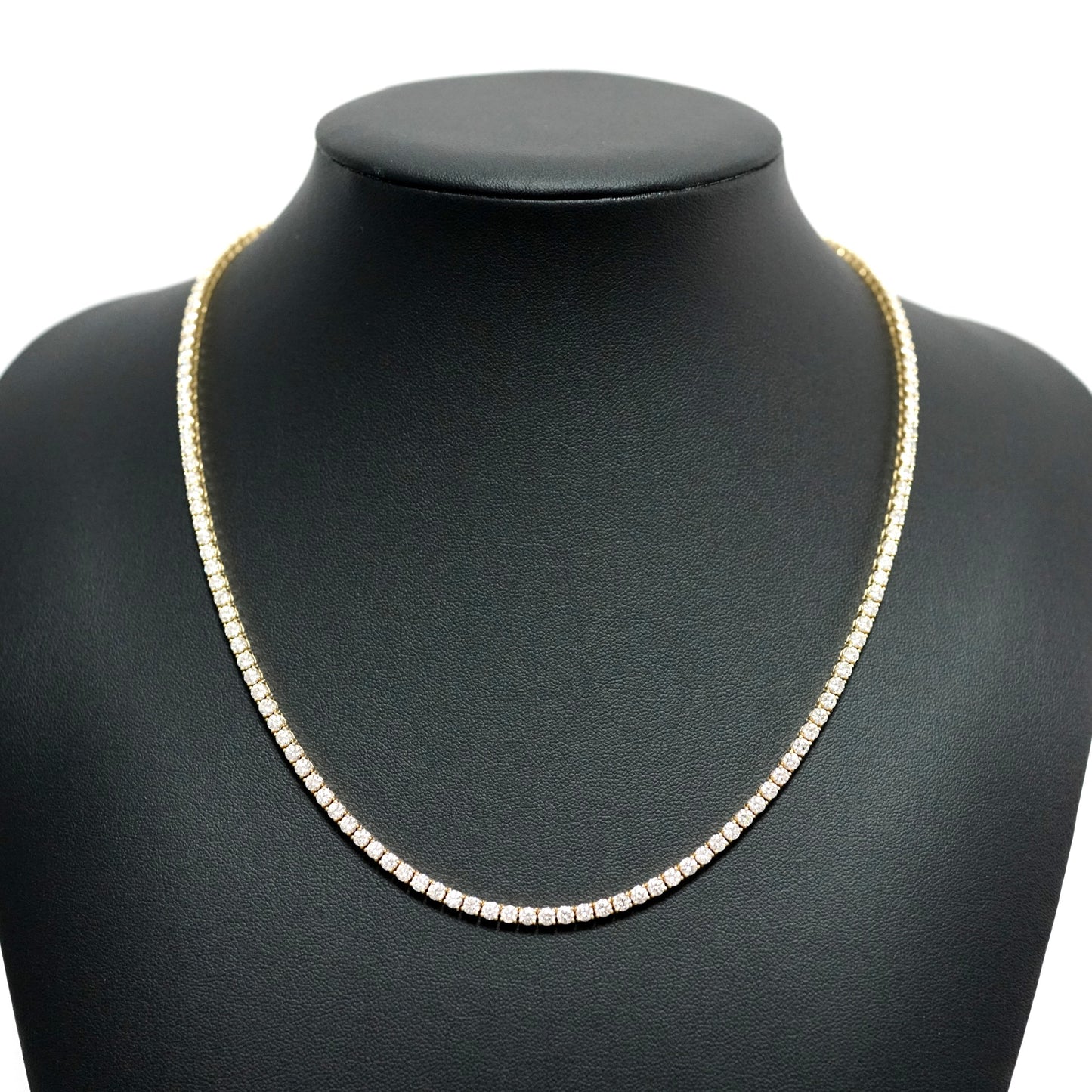 Tennis Chain Necklace 3mm Width 14K DIAMOND Lab Grown Yellow Gold YG