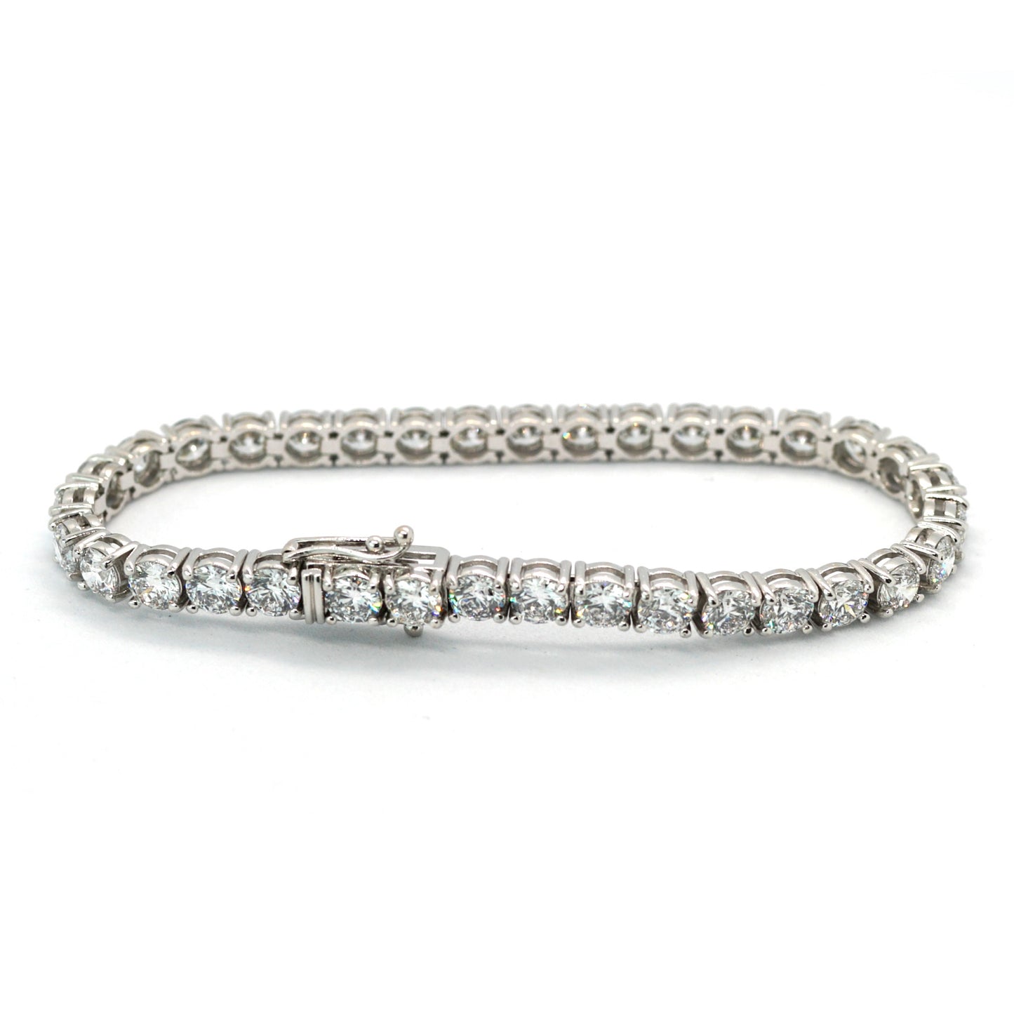 Tennis Chain Bracelet 4.9mm Width 14K DIAMOND Lab Grown White Gold WG