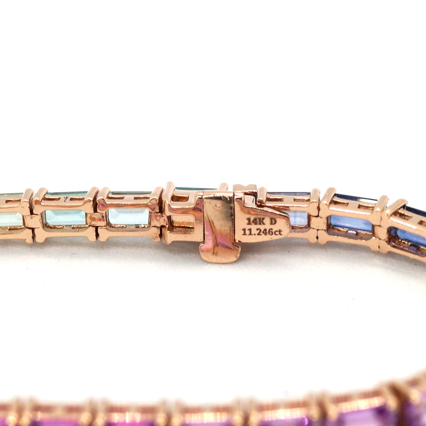 Lab Sapphire RIBW 5*3MM 14K bracelet beside ラボ サファイア