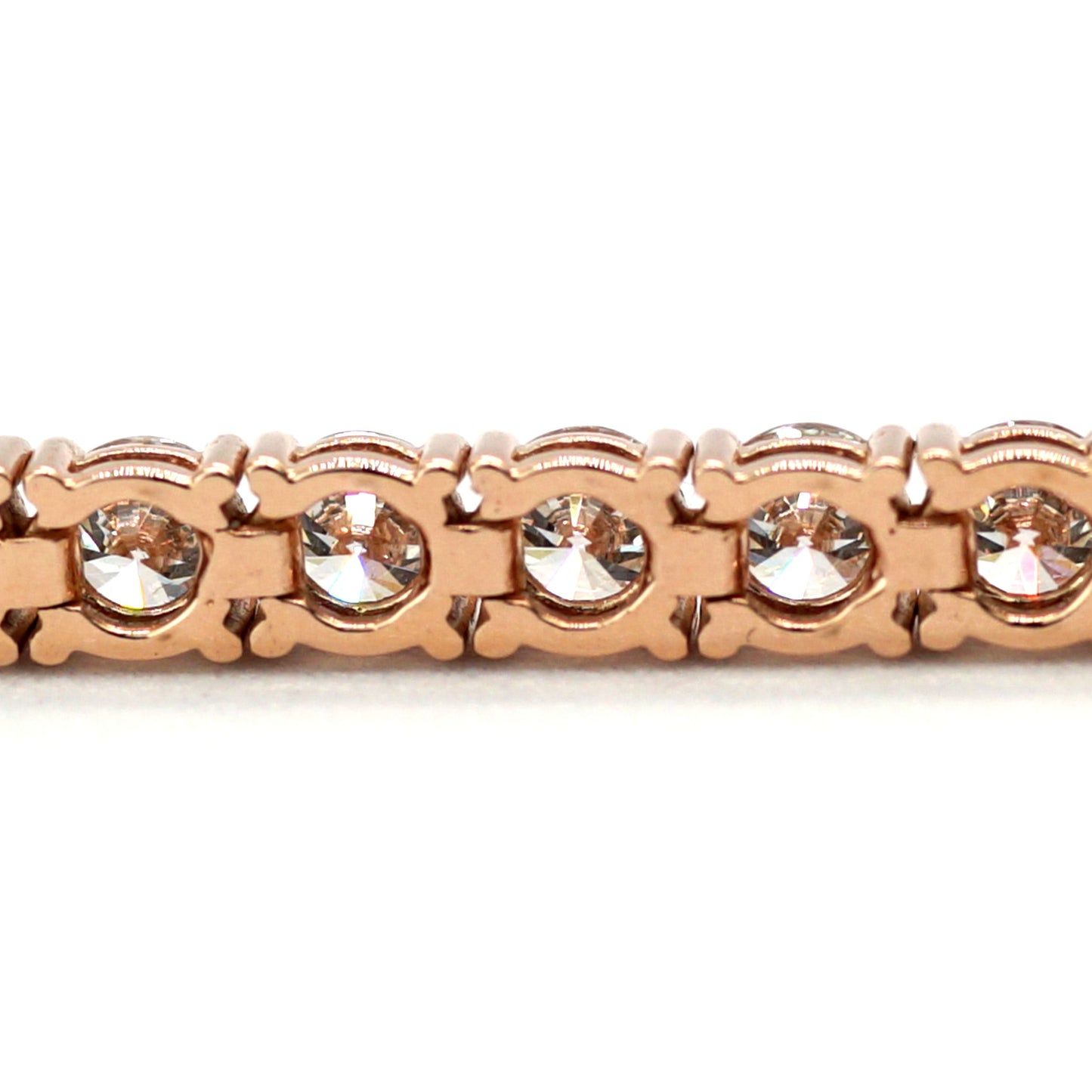 Tennis Chain Bracelet 3mm Width 14K DIAMOND Lab Grown Rose Gold RG