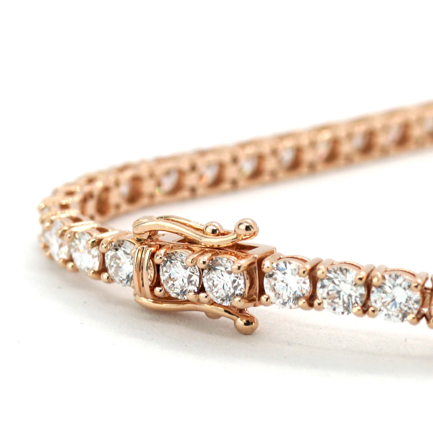 Tennis Chain Bracelet 3.9mm Width 14K DIAMOND Lab Grown Rose Gold RG