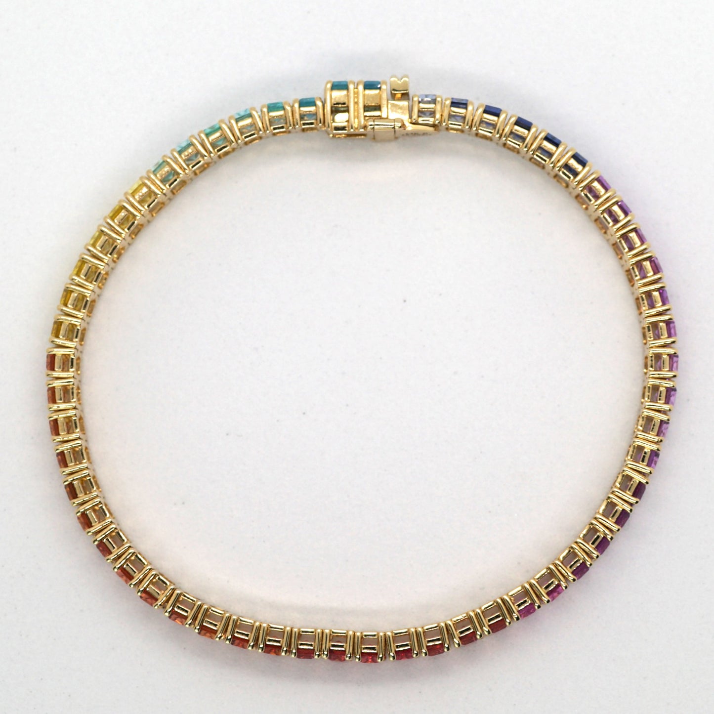Lab Sapphire RIBW 5*3MM 14K bracelet vertical ラボ サファイア