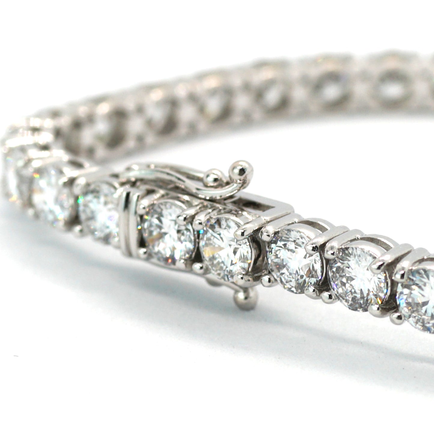 Tennis Chain Bracelet 4.9mm Width 14K DIAMOND Lab Grown White Gold WG