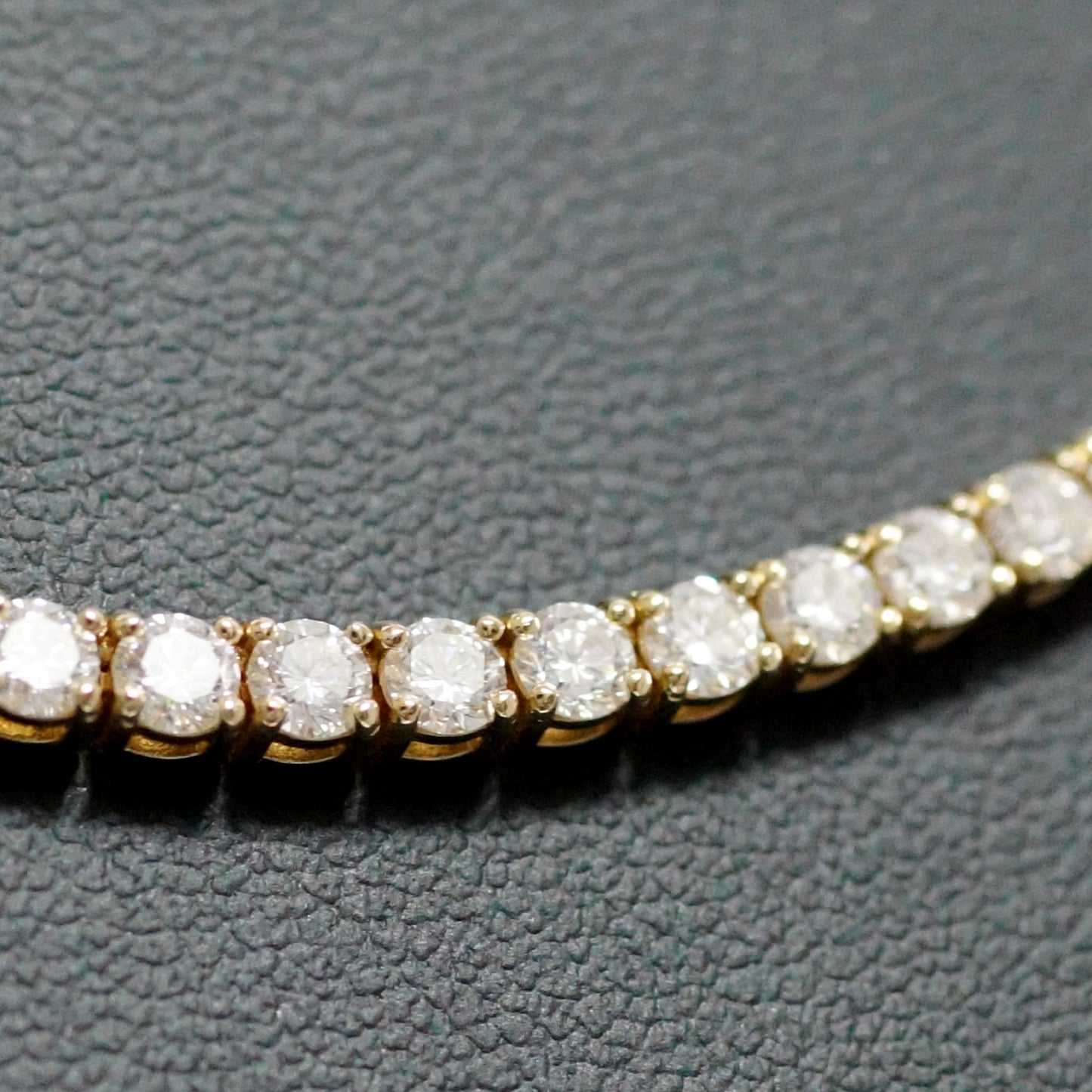 Tennis Chain Necklace 3mm Width 14K DIAMOND Lab Grown Yellow Gold YG