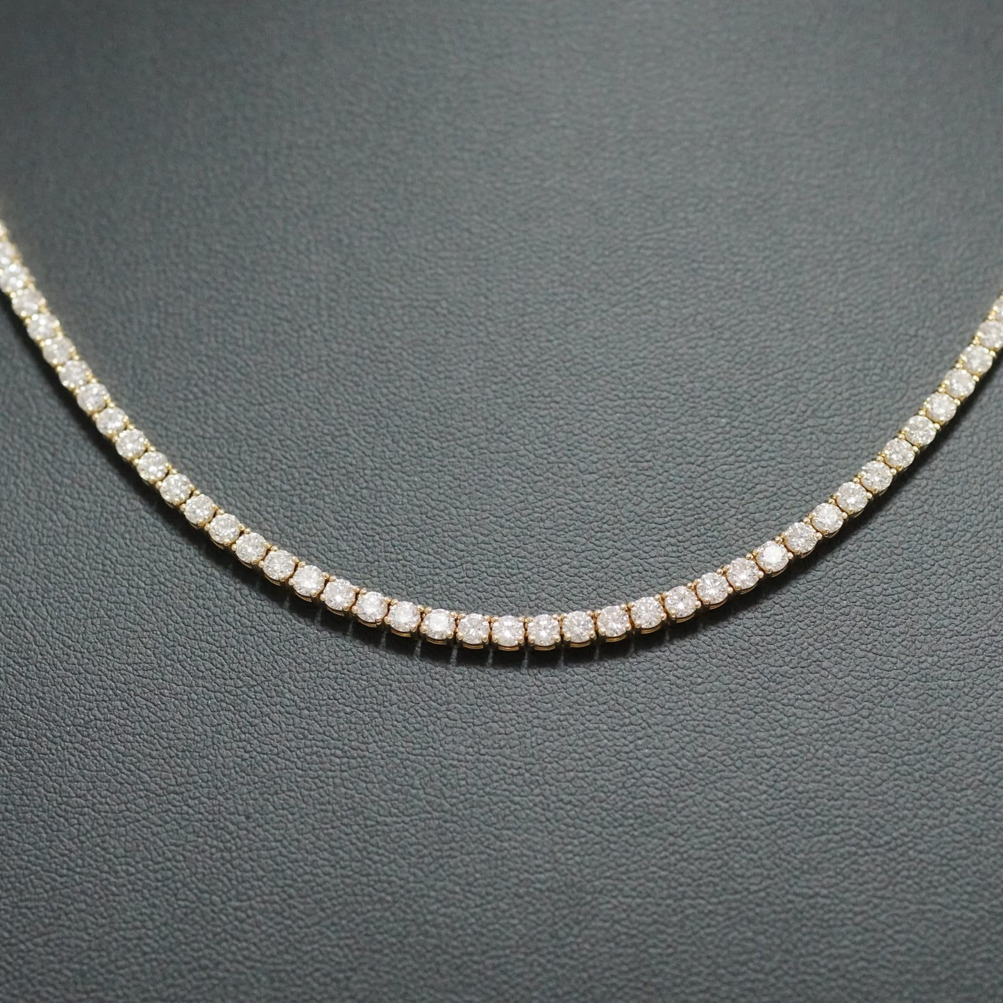 Tennis Chain Necklace 3mm Width 14K DIAMOND Lab Grown Yellow Gold YG
