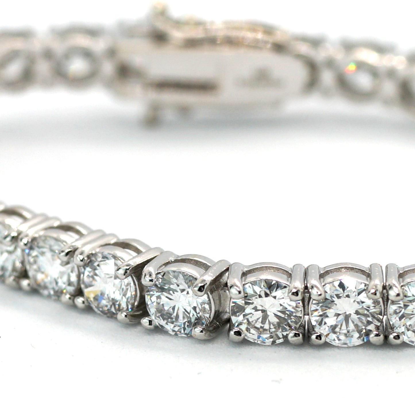 Tennis Chain Bracelet 4.9mm Width 14K DIAMOND Lab Grown White Gold WG