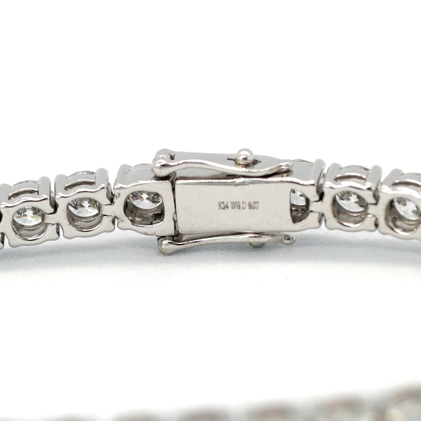 Tennis Chain Bracelet 3.6mm Width 14K DIAMOND Lab Grown White Gold WG