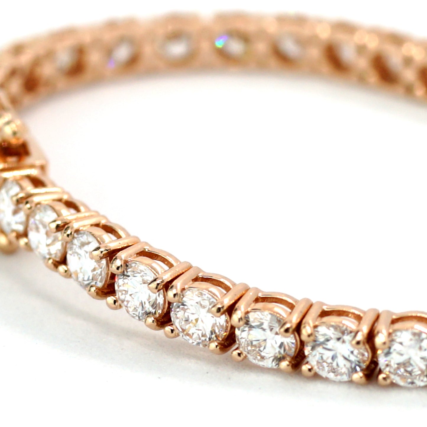 Tennis Chain Bracelet 3.9mm Width 14K DIAMOND Lab Grown Rose Gold RG