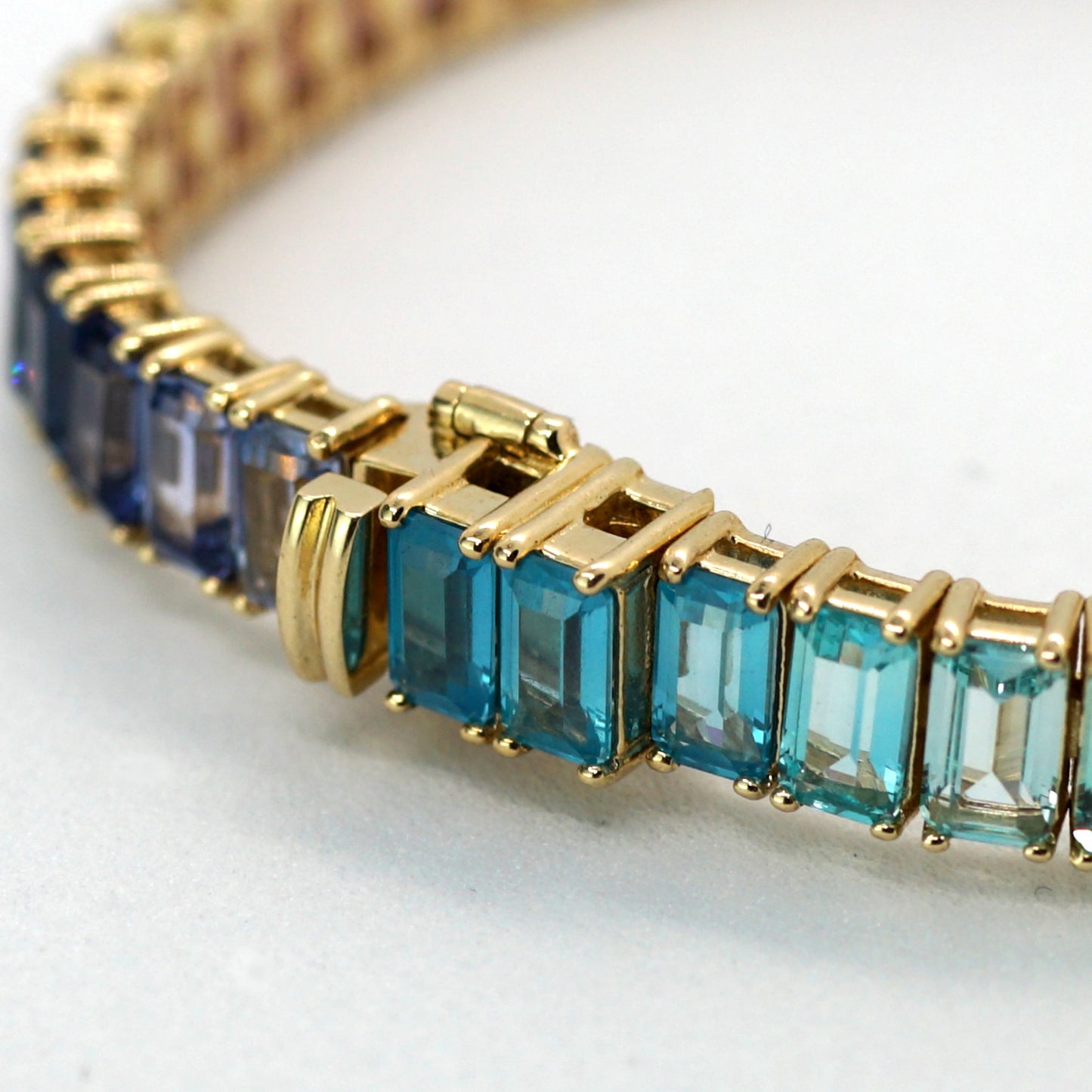 Lab Sapphire RIBW 5*3MM 14K bracelet vertical ラボ サファイア