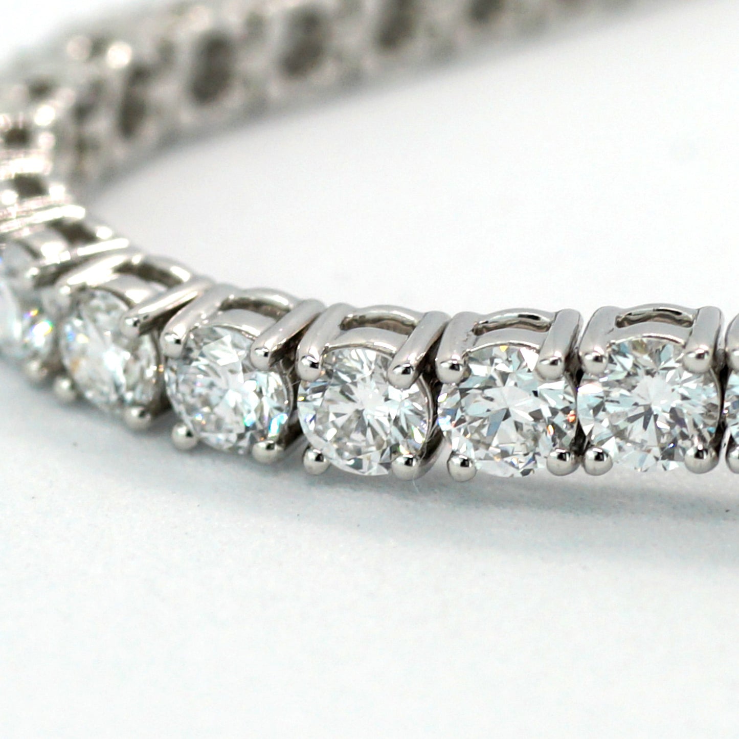 Tennis Chain Bracelet 3.6mm Width 14K DIAMOND Lab Grown White Gold WG