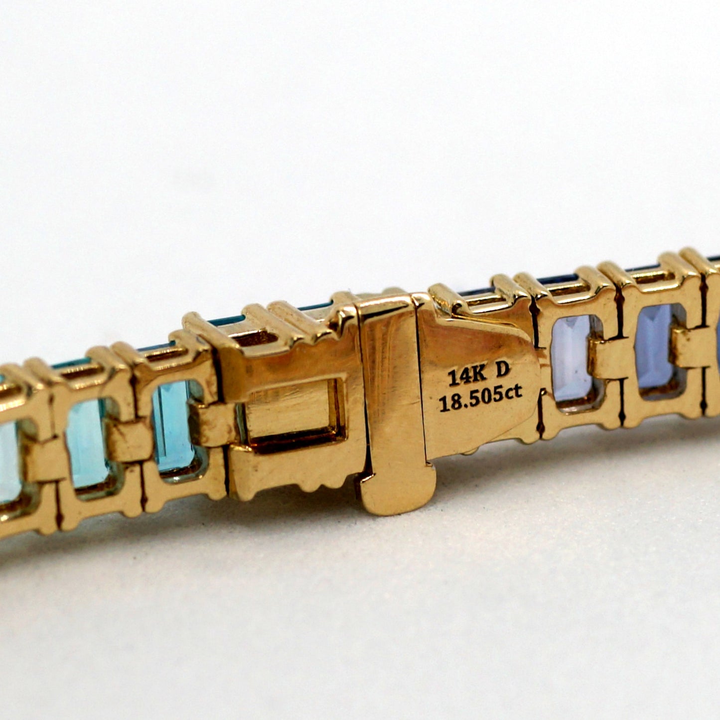 Lab Sapphire RIBW 5*3MM 14K bracelet vertical ラボ サファイア