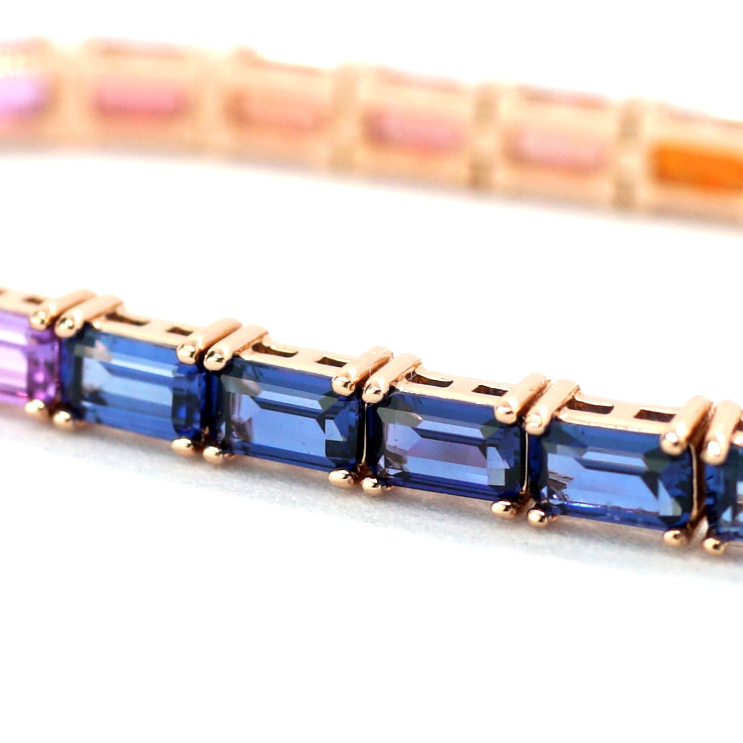 Lab Sapphire RIBW 5*3MM 14K bracelet beside ラボ サファイア