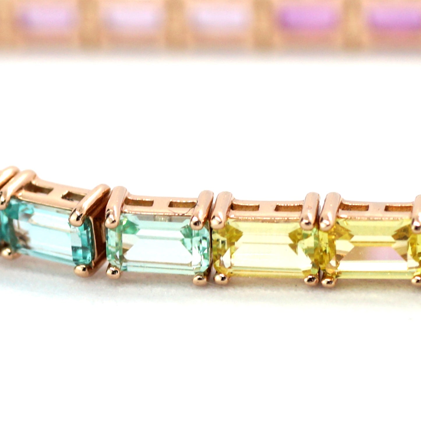 Lab Sapphire RIBW 5*3MM 14K bracelet beside ラボ サファイア
