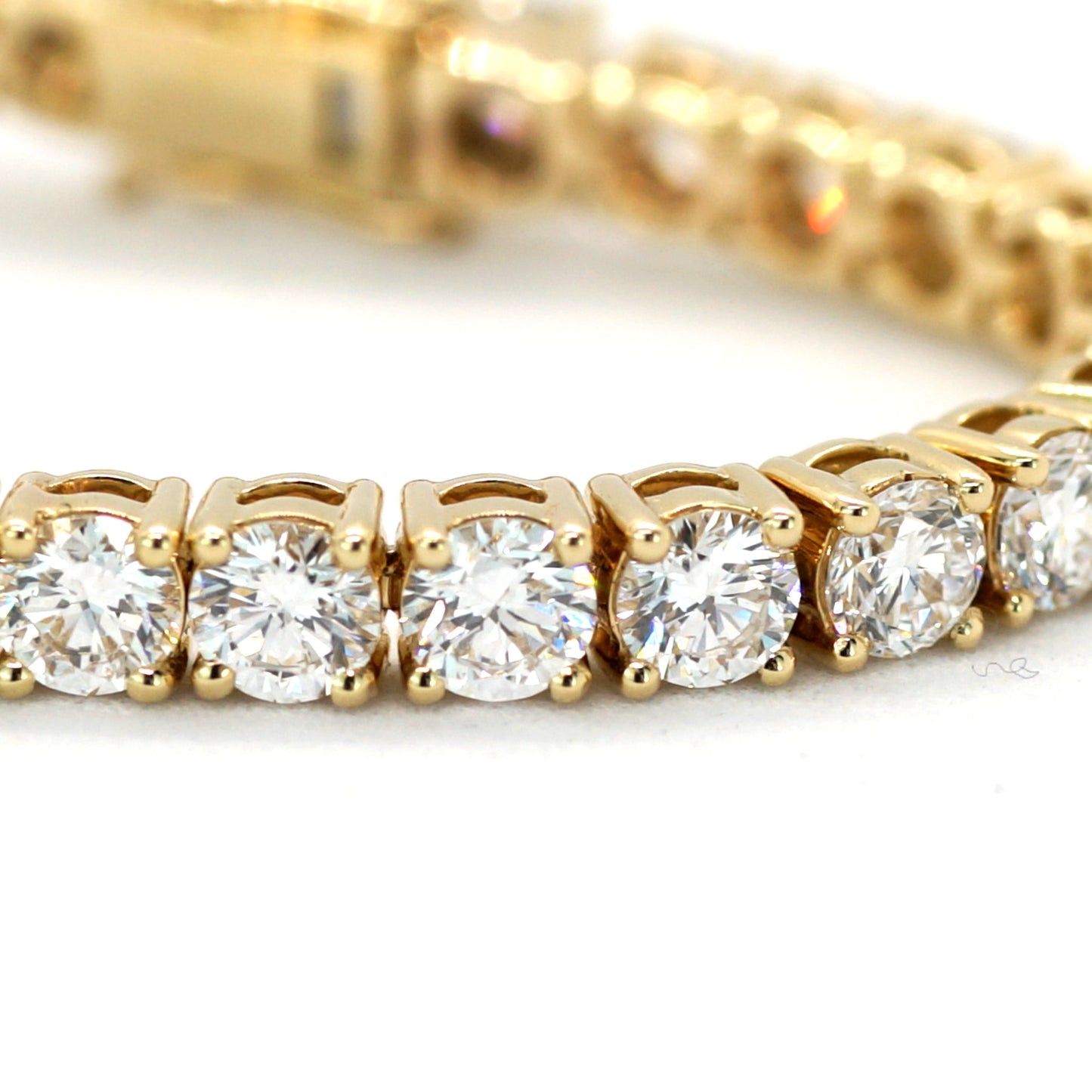 Tennis Chain Bracelet 3.6mm Width 14K DIAMOND Lab Grown White Gold WG