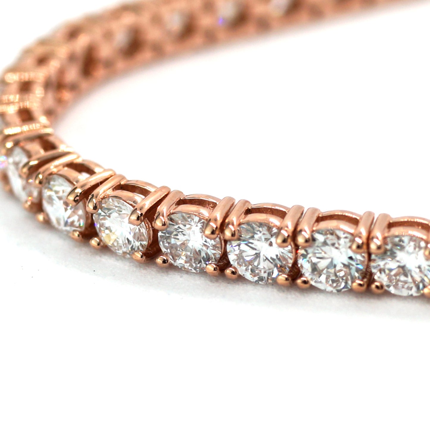 Tennis Chain Bracelet 3mm Width 14K DIAMOND Lab Grown Rose Gold RG