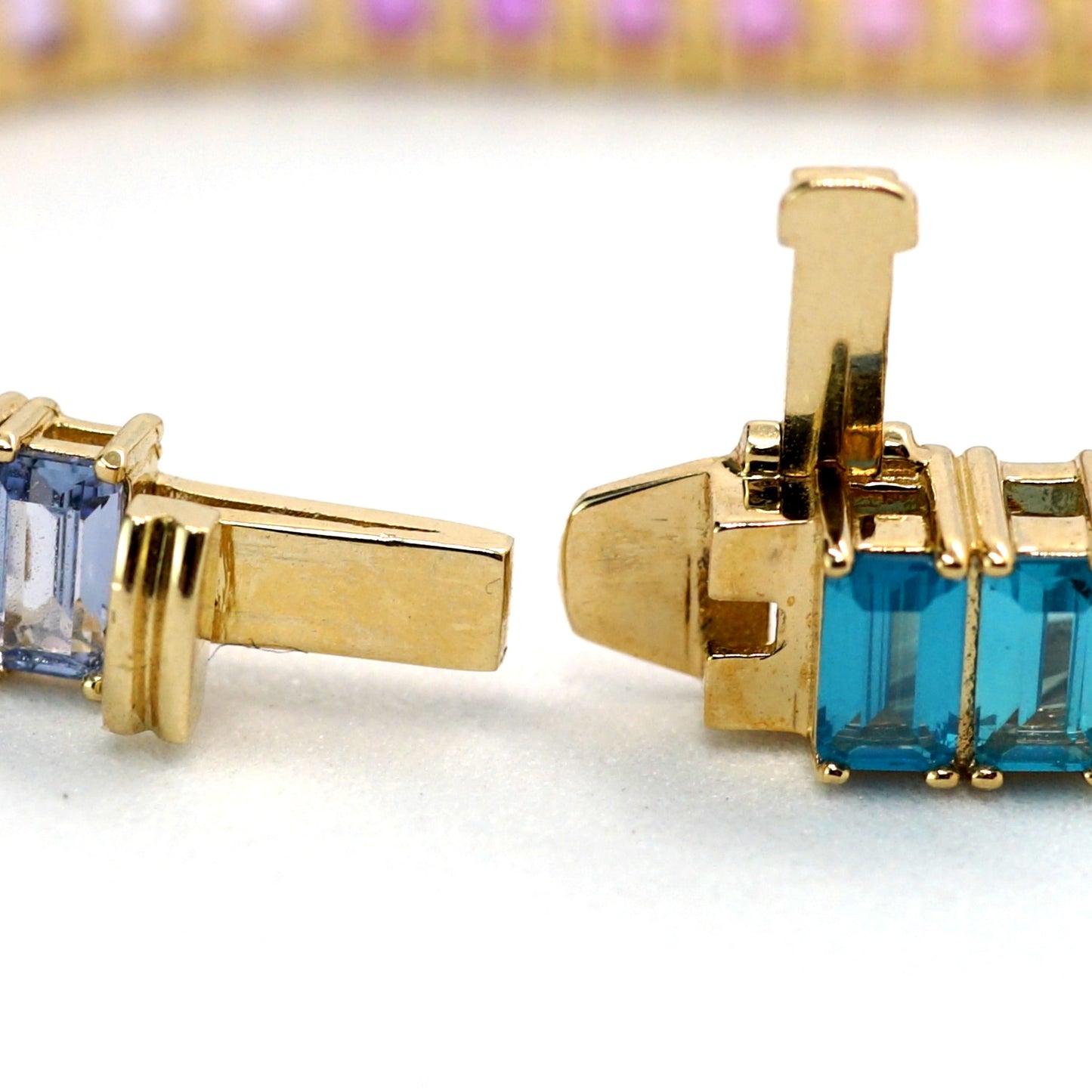 Lab Sapphire RIBW 5*3MM 14K bracelet vertical ラボ サファイア