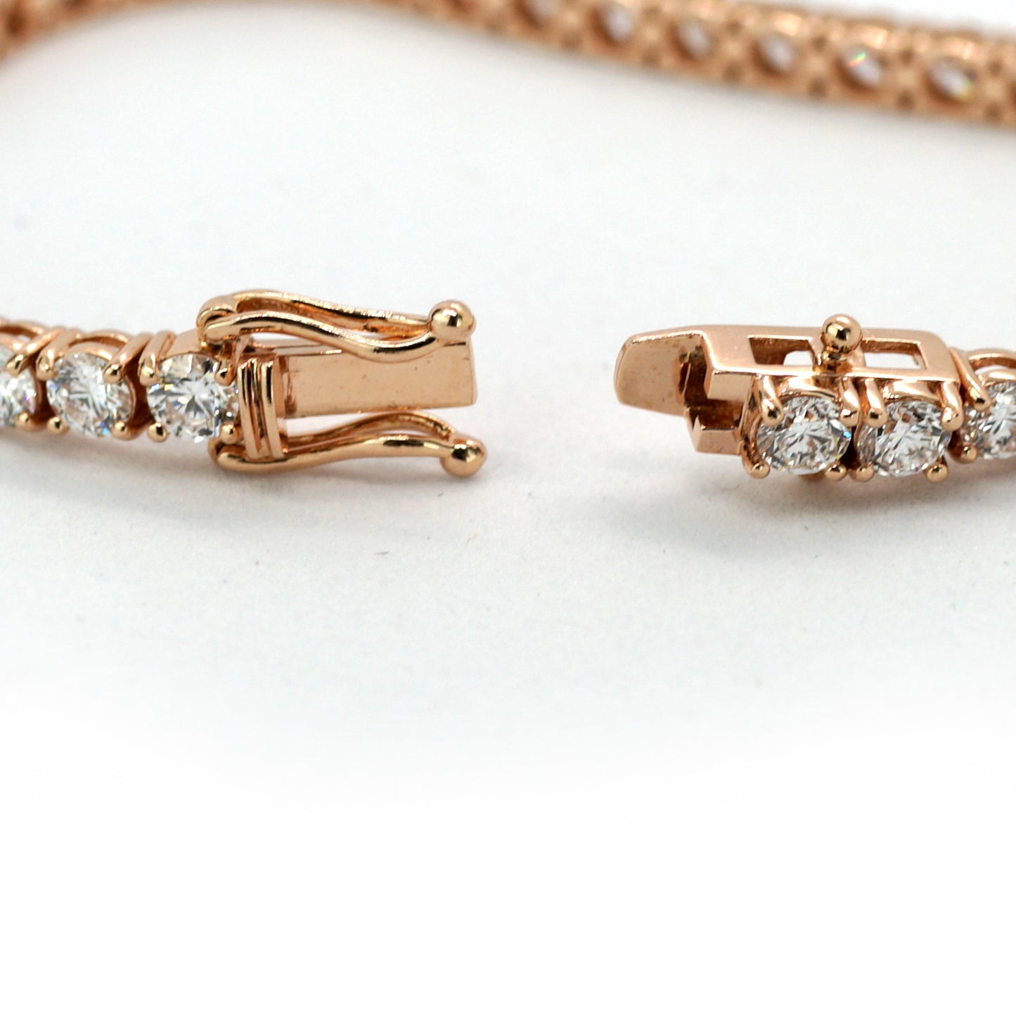 Tennis Chain Bracelet 3.9mm Width 14K DIAMOND Lab Grown Rose Gold RG