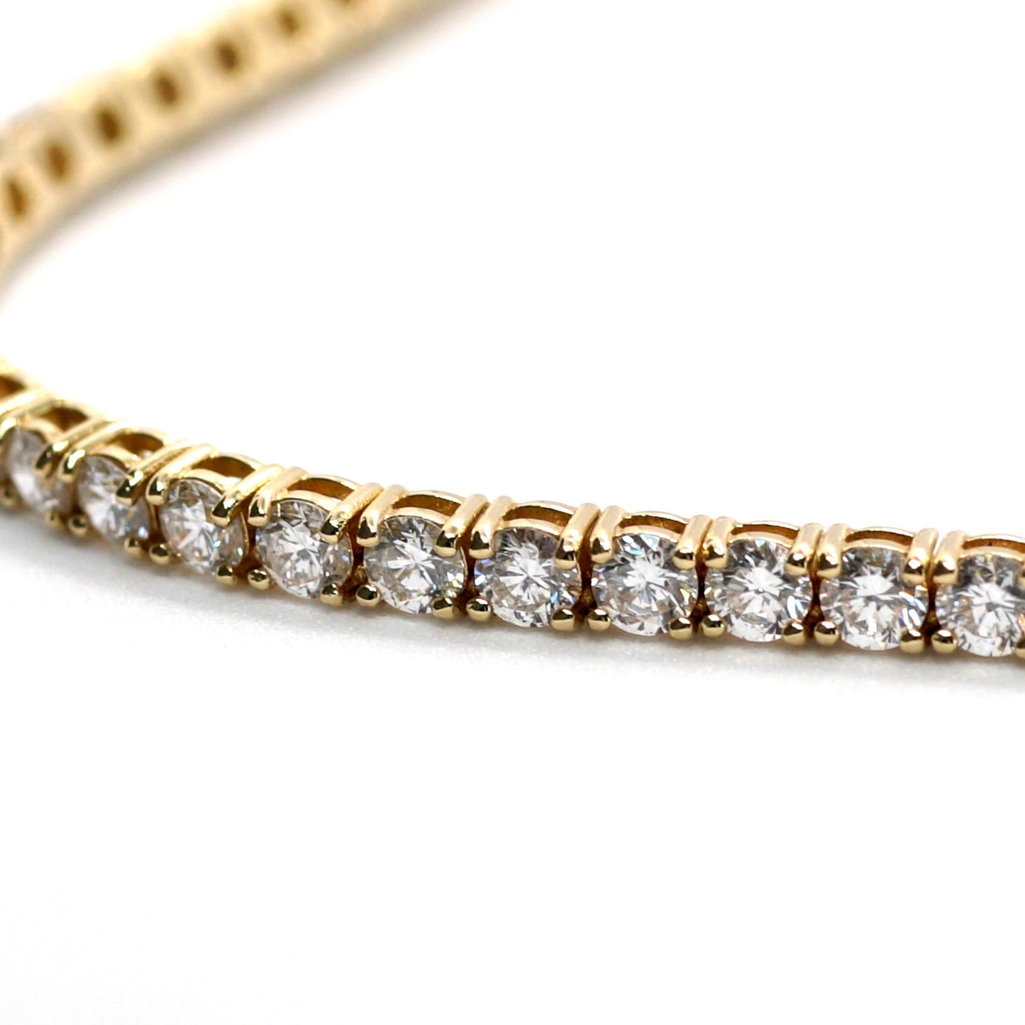 Tennis Chain Necklace 3mm Width 14K DIAMOND Lab Grown Yellow Gold YG